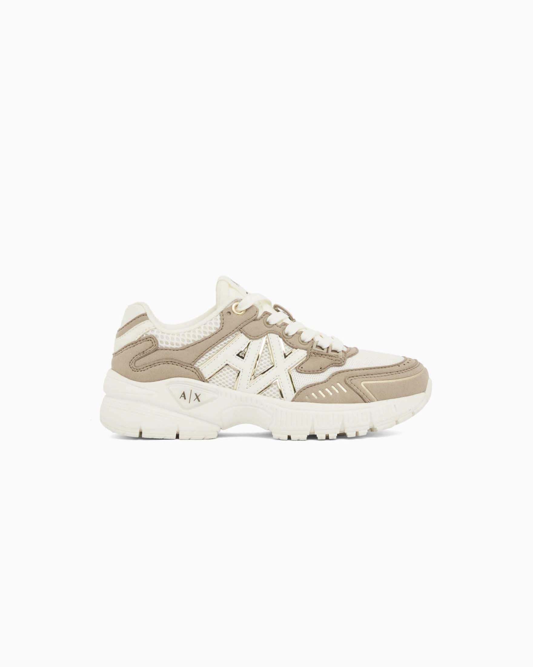 Sneakers Speed Zebra Exchange bianche e taupe con dettagli mesh