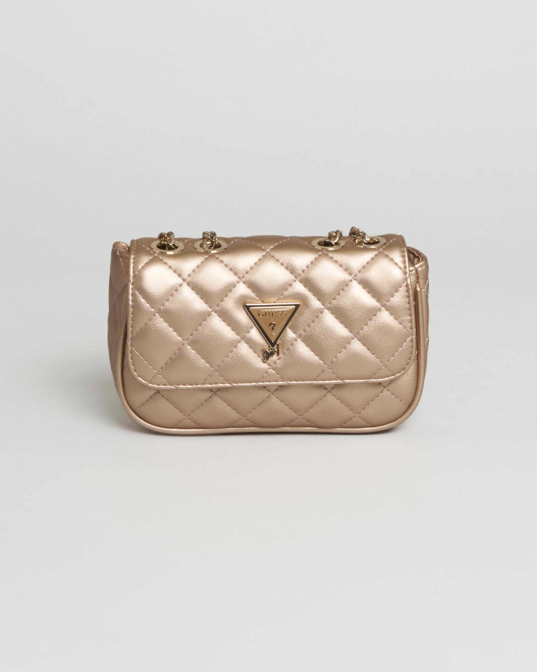 Borsa a tracolla Guess Kids bianca in similpelle con logo metallico e motivo trapuntato