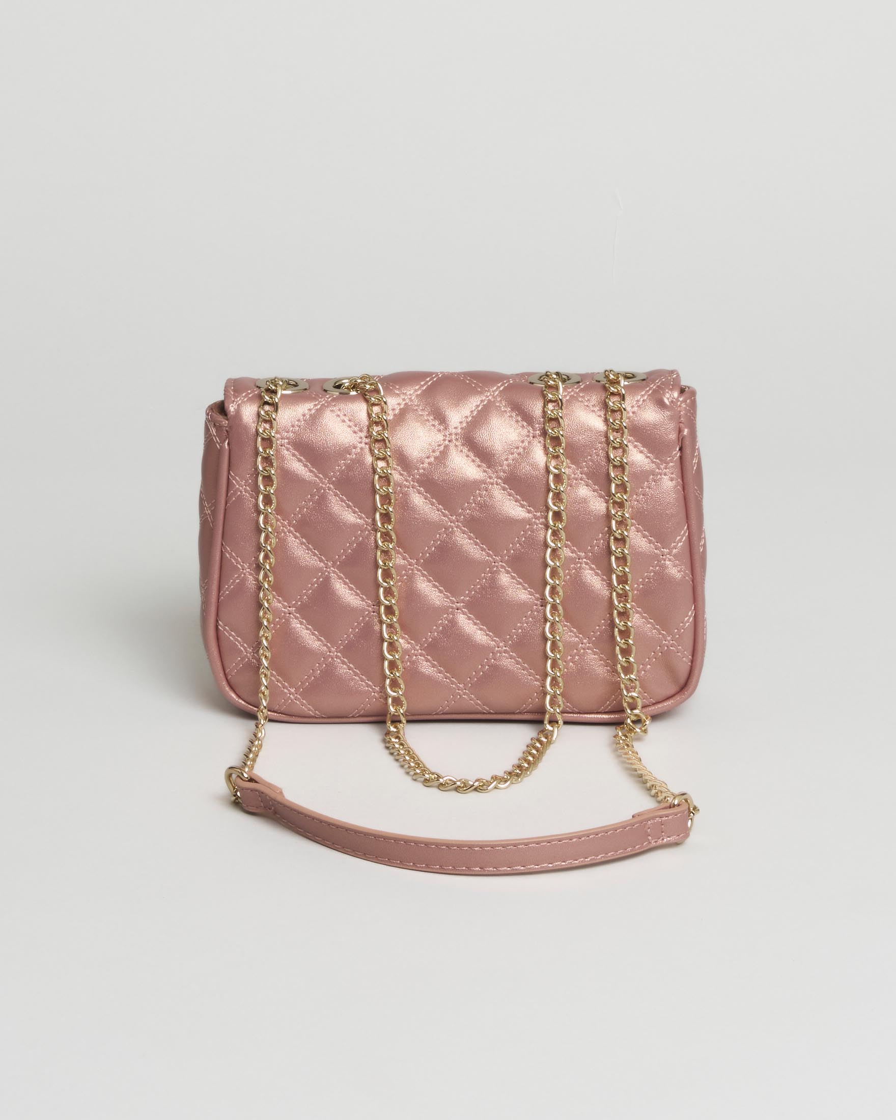 Borsa a tracolla Guess Kids rosa in similpelle con portachiavi applicato