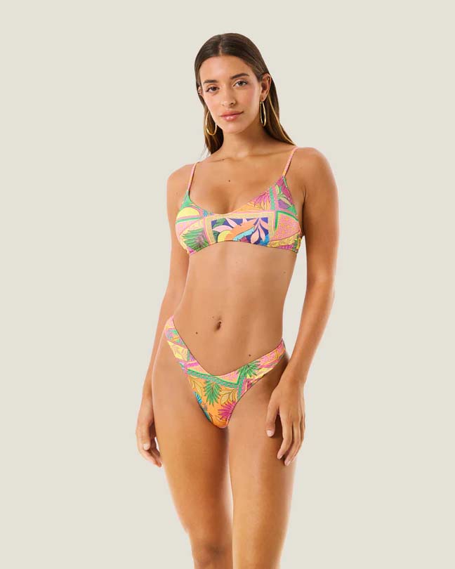 Bikini due pezzi 4Giveness con stampa Pop Foulard multicolor con top a canotta e brasiliana