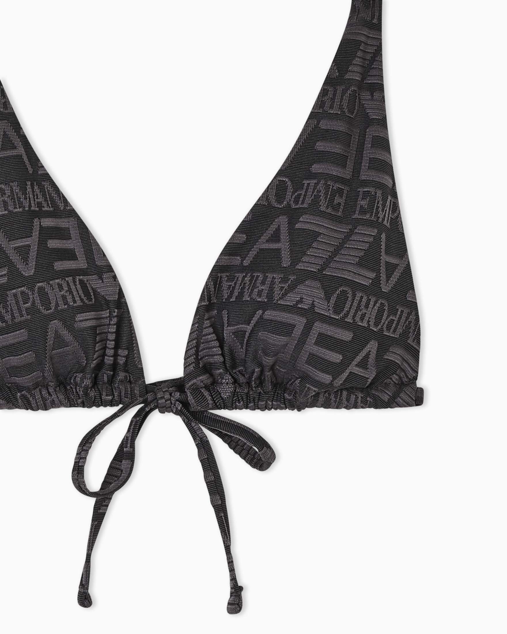 Bikini EA7 Mare color antracite con reggiseno a triangolo e slip con laccetti regolabili image