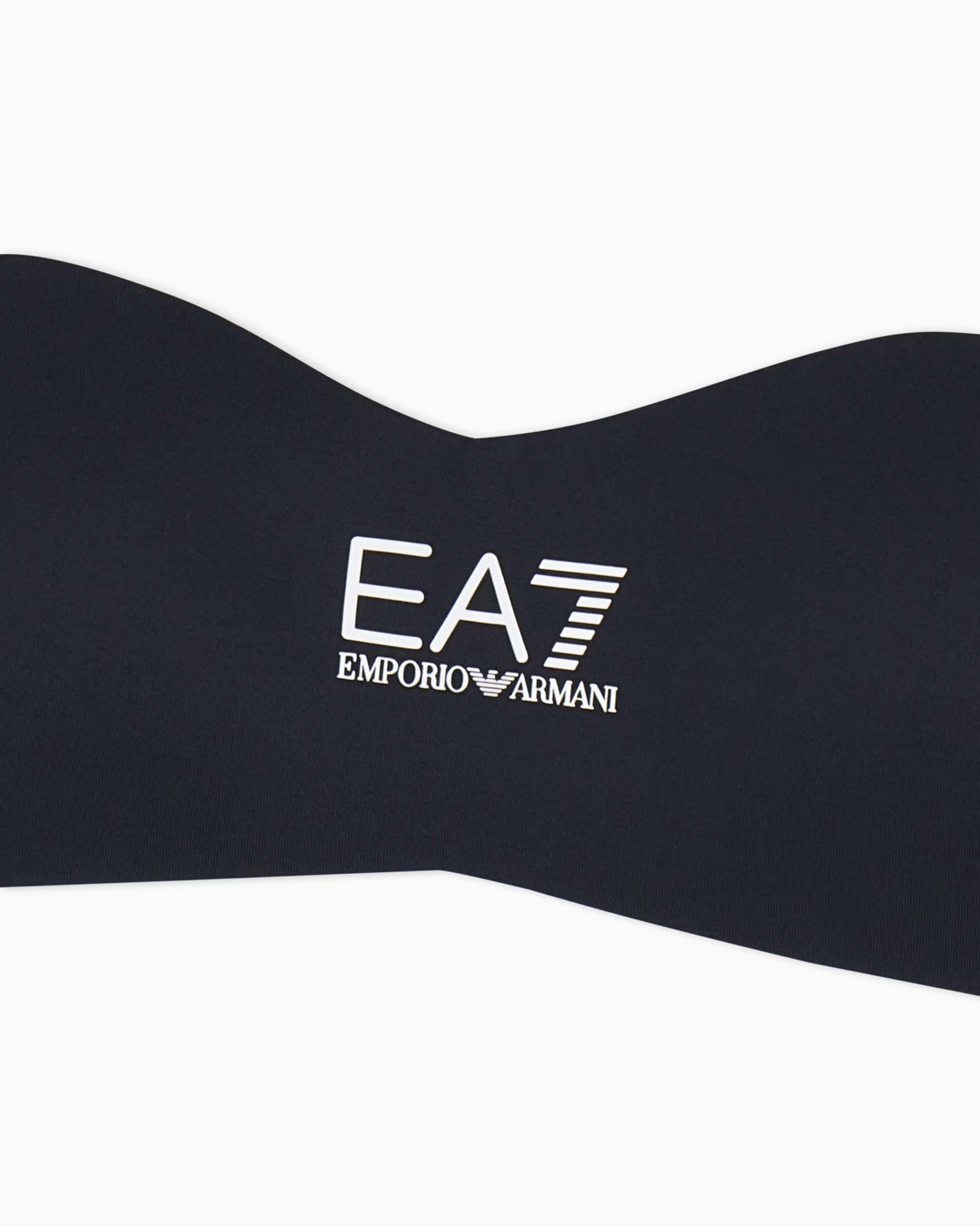 Bikini EA7 Mare nero con reggiseno a fascia e slip con laccetti regolabili image