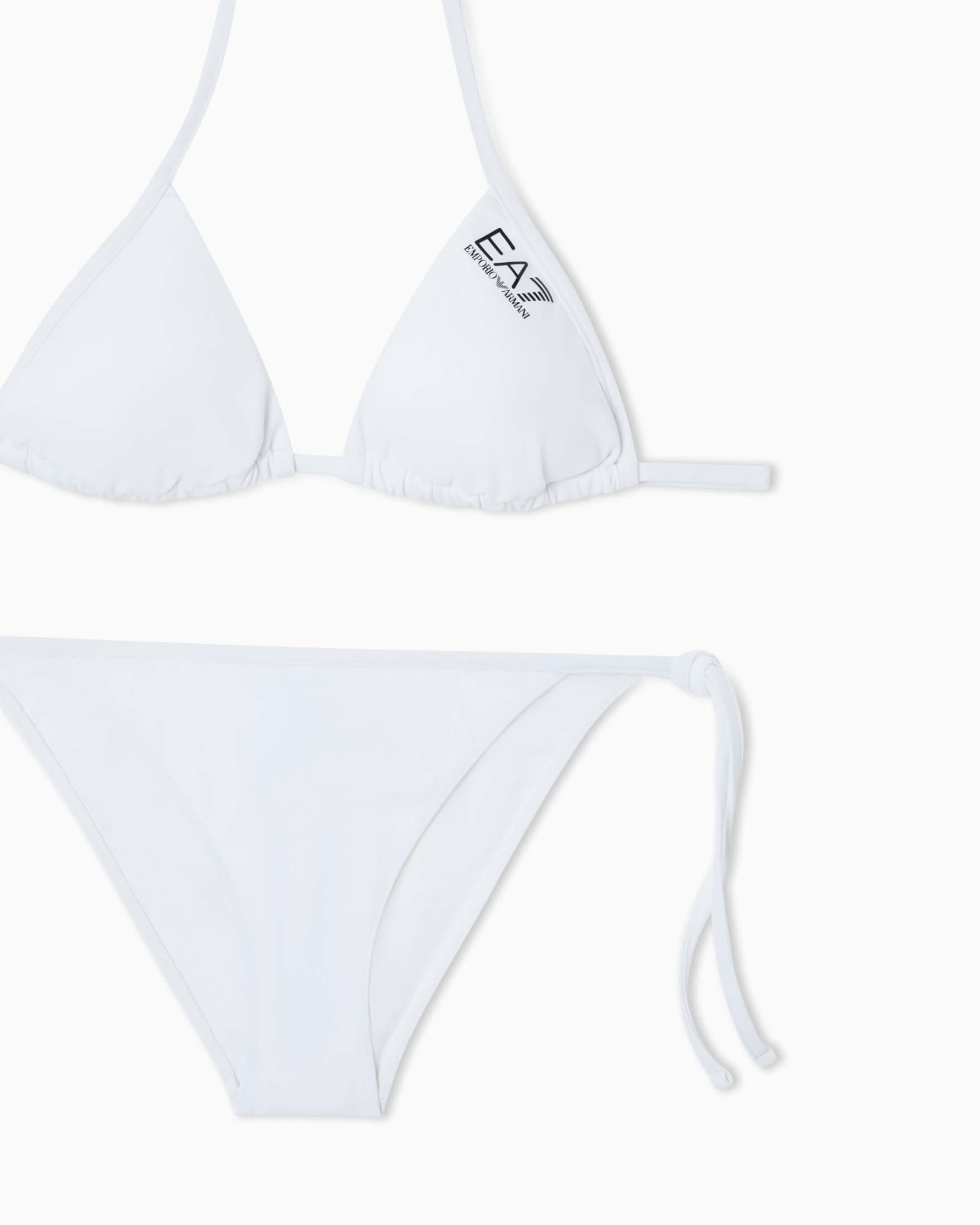 Bikini EA7 Mare bianco con reggiseno a triangolo e slip con laccetti regolabili image