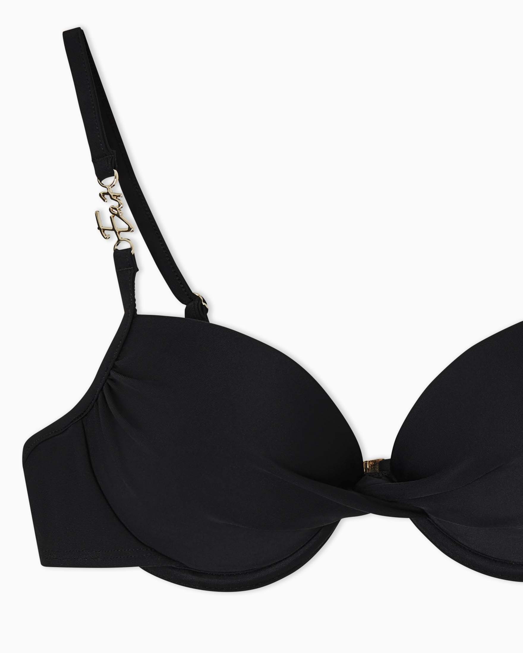 Bikini EA7 Mare nero con reggiseno a coppa con dettaglio gioiello e slip image