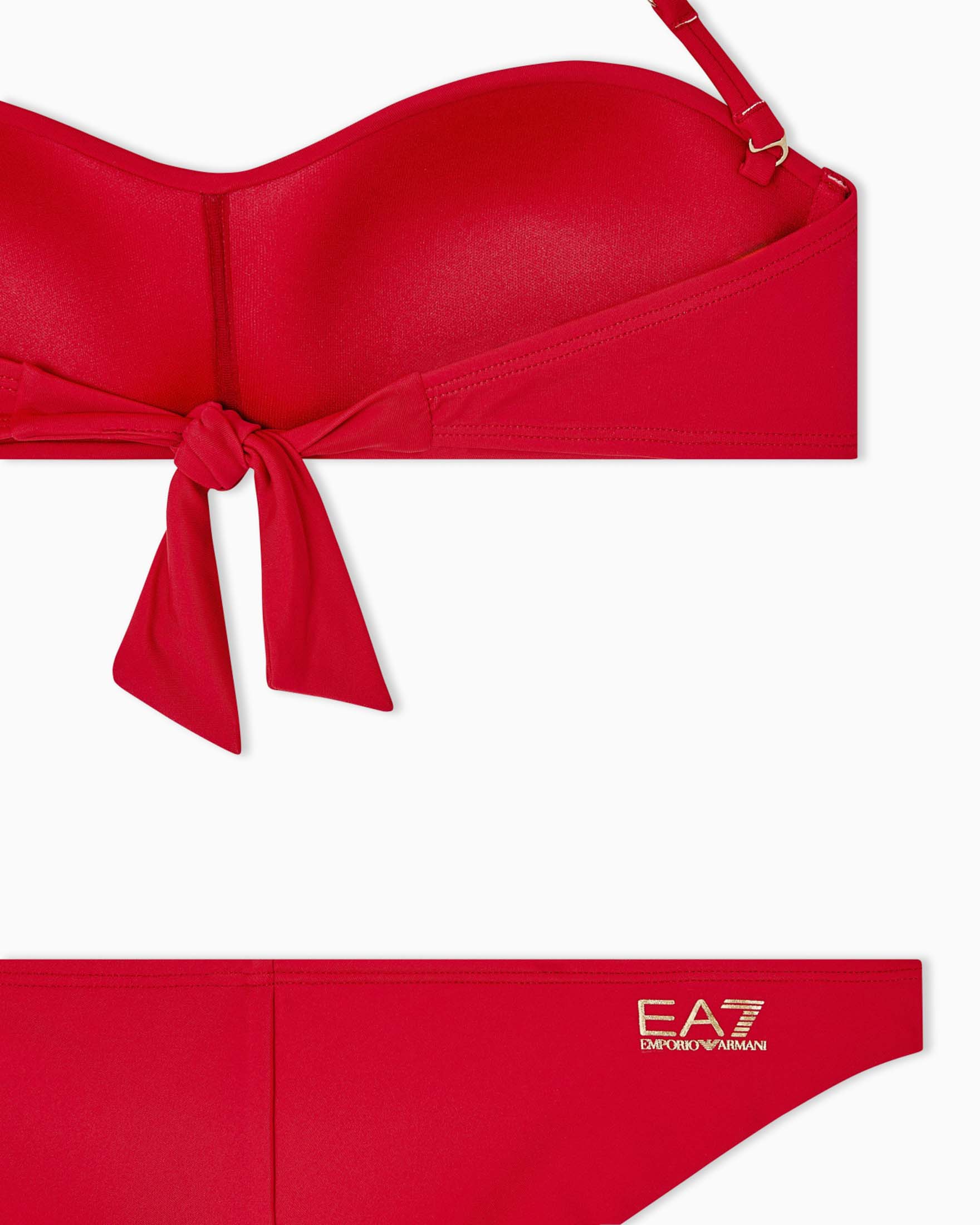 Bikini EA7 Mare rosso con reggiseno a fascia e slip image