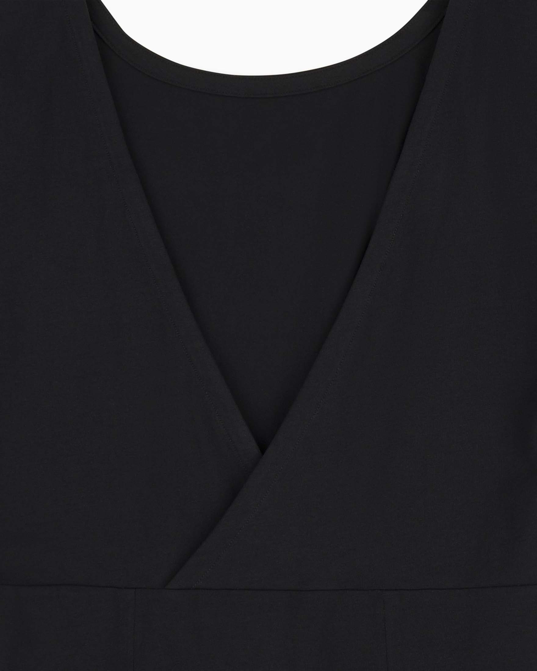 Abito t-shirt EA7 Mare nero in cotone con schiena scoperta e spacci laterali image