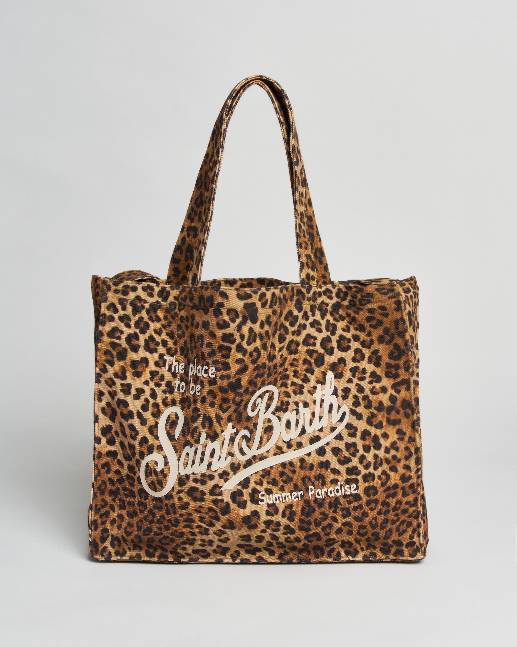 Borsa Essential MC2 Saint Barth in canvas toile de jouy animalier