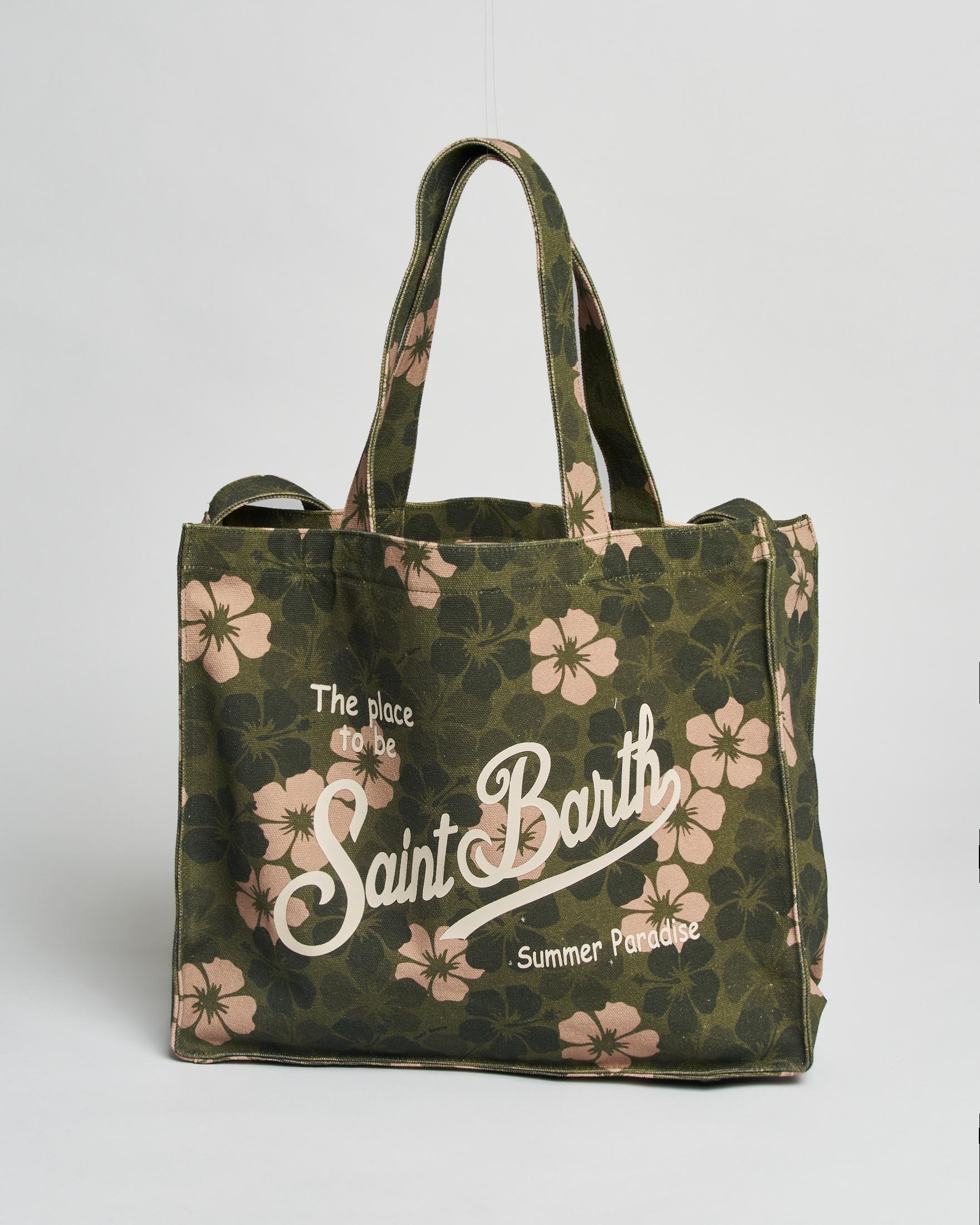 Borsa Essential MC2 Saint Barth in canvas toile de jouy ibisco