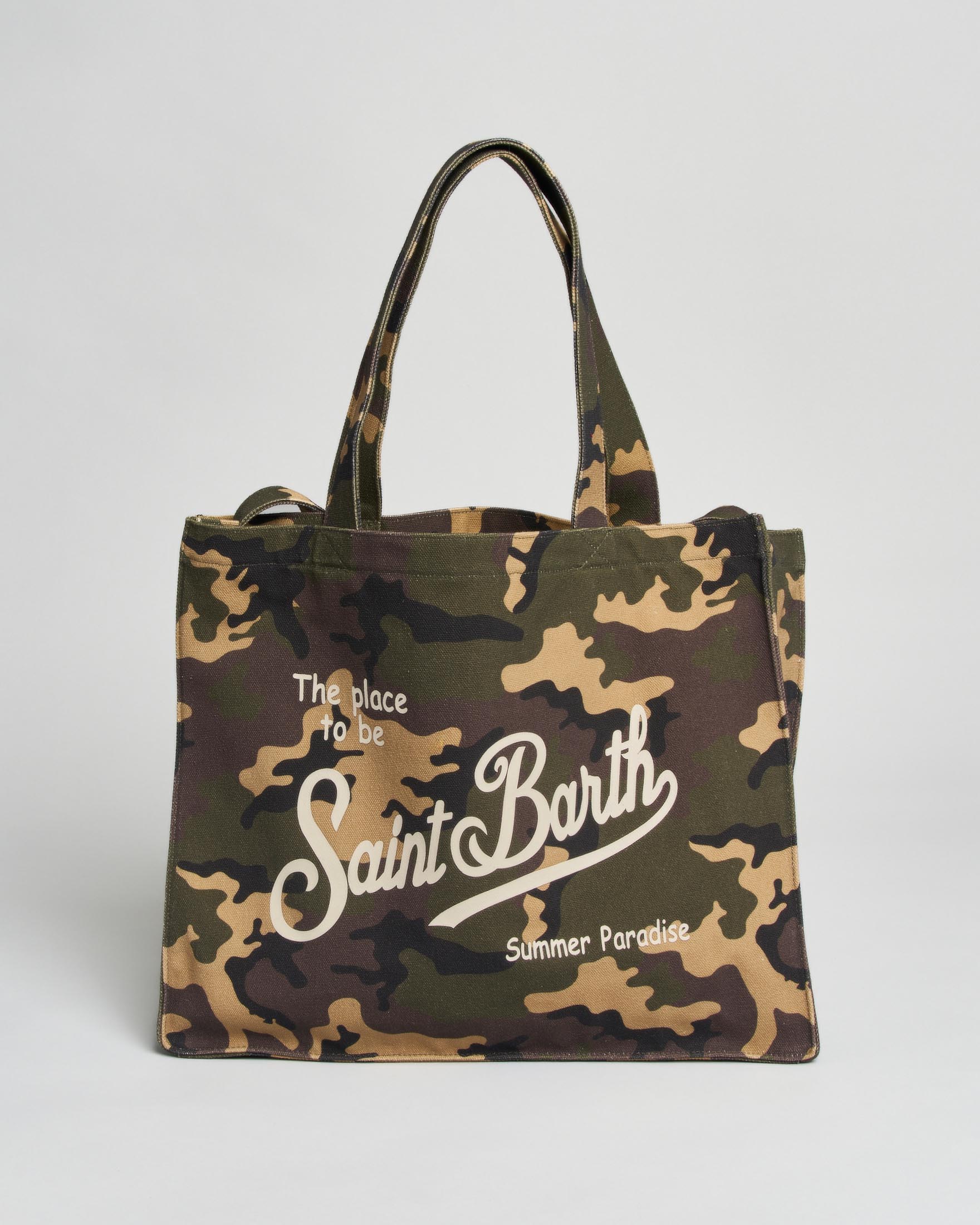 Borsa Essential MC2 Saint Barth in canvas toile de jouy mimetico