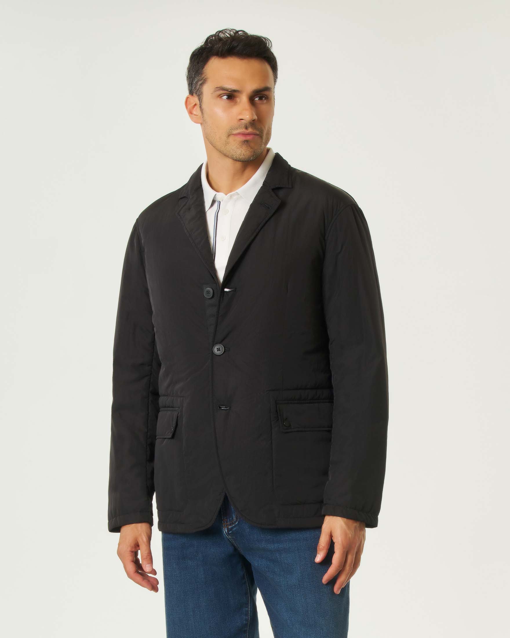 Giacca imbottita Armani Exchange nera in nylon crinkle