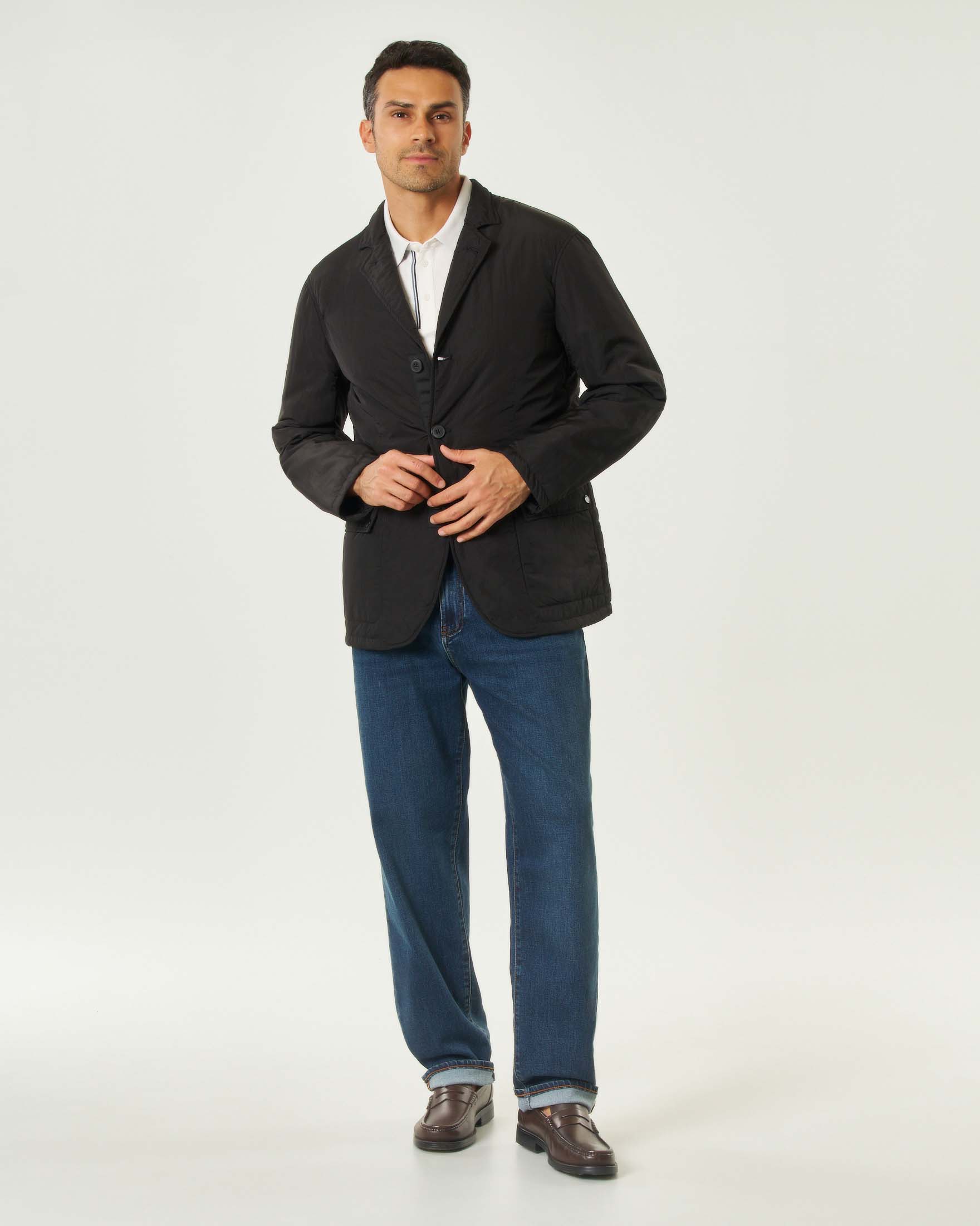 Giacca imbottita Armani Exchange nera in nylon crinkle image