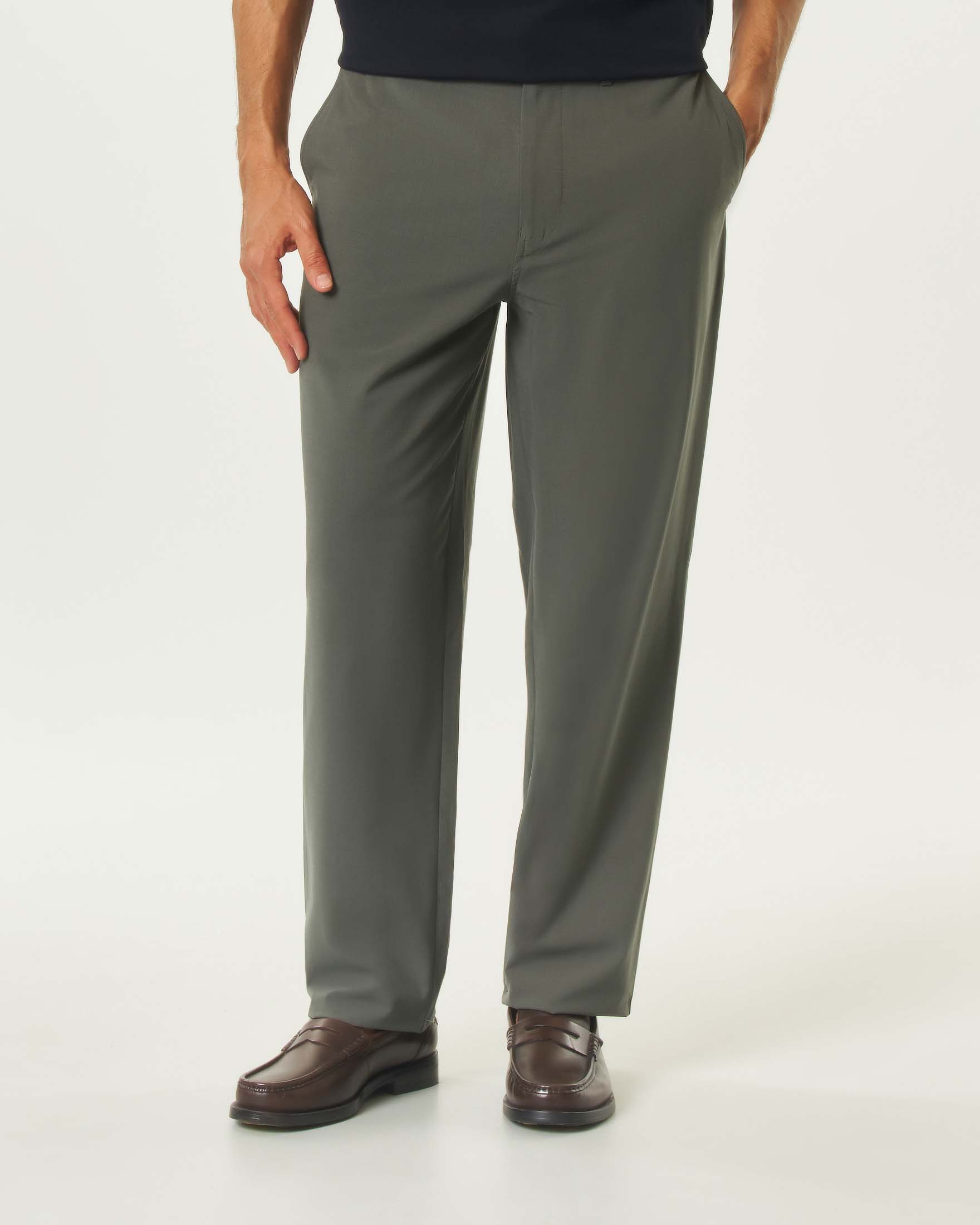 Pantaloni chinos Armani Exchange verde militare in tela di misto viscosa e lana stretch image
