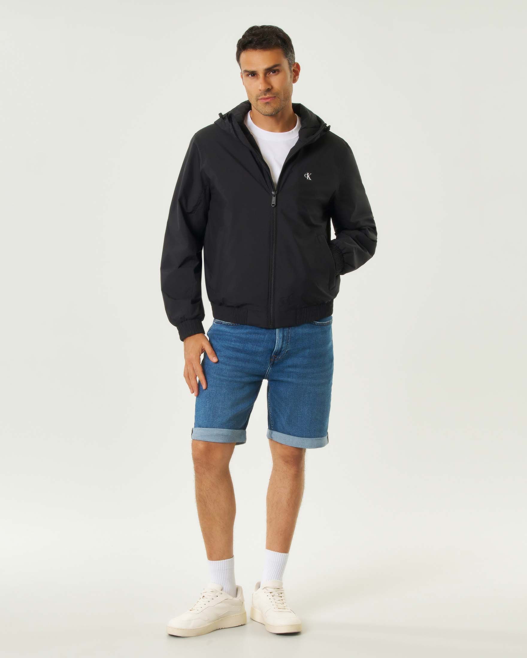 Giubbino Calvin Klein Jeans nero in nylon ripstop con cappuccio image