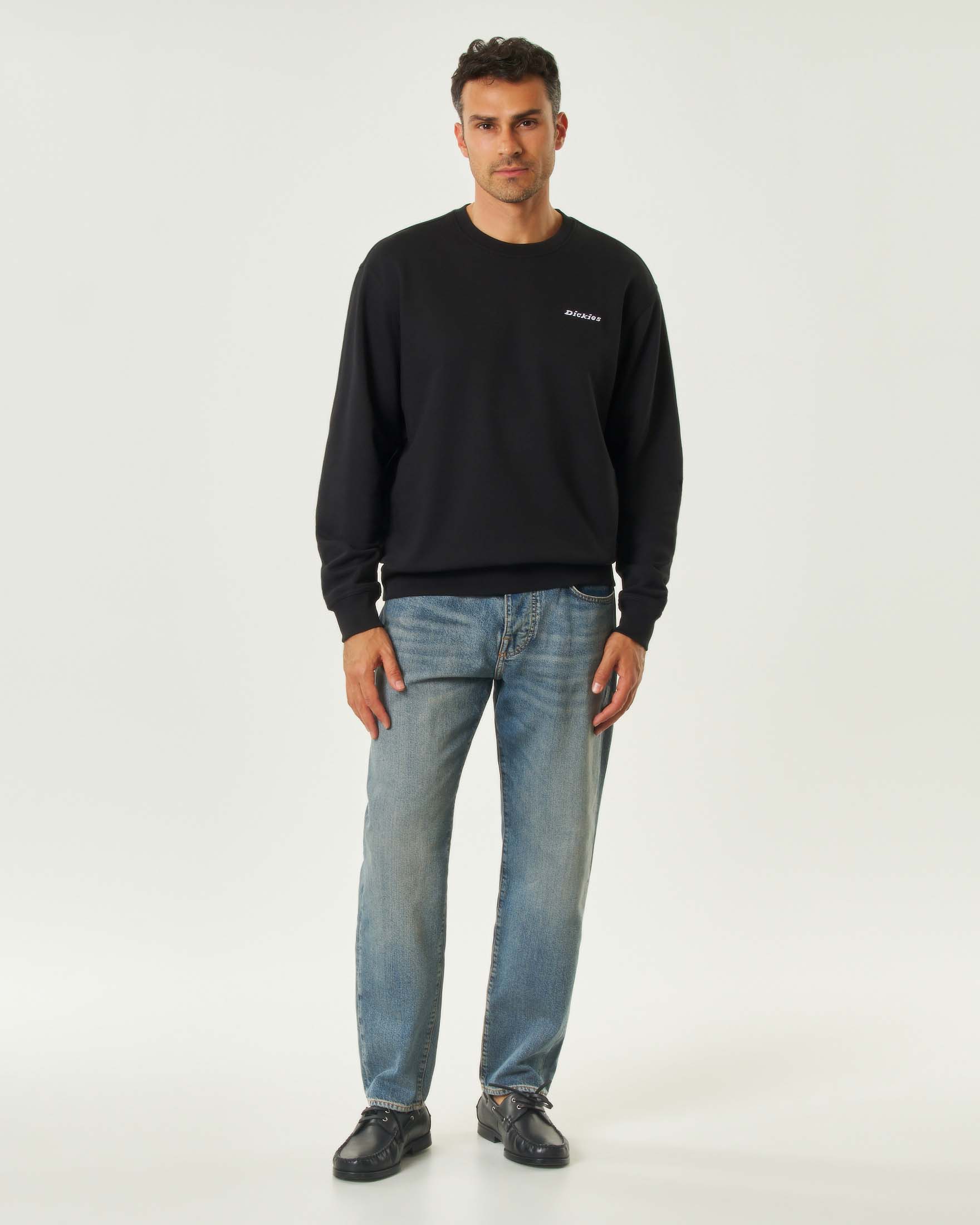 Felpa girocollo Dickies nera in cotone image