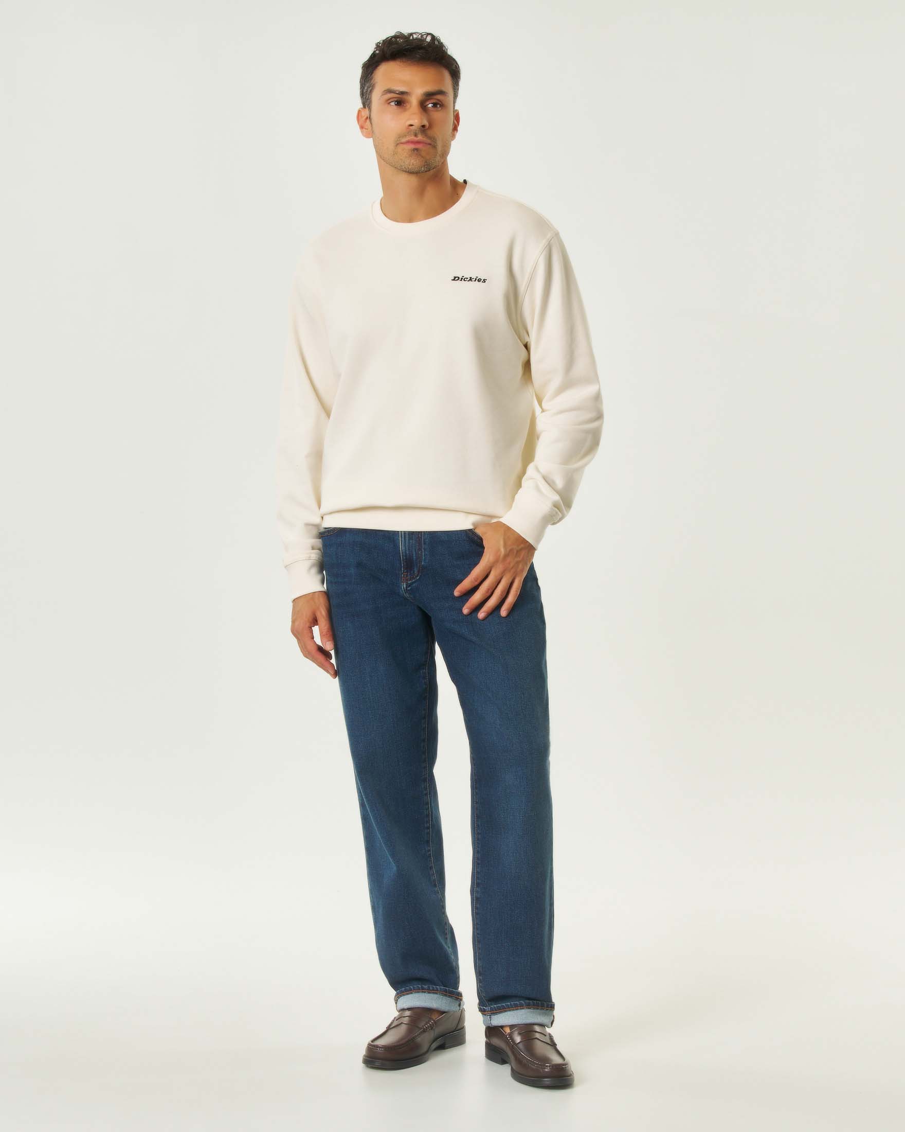 Felpa girocollo Dickies panna in cotone image