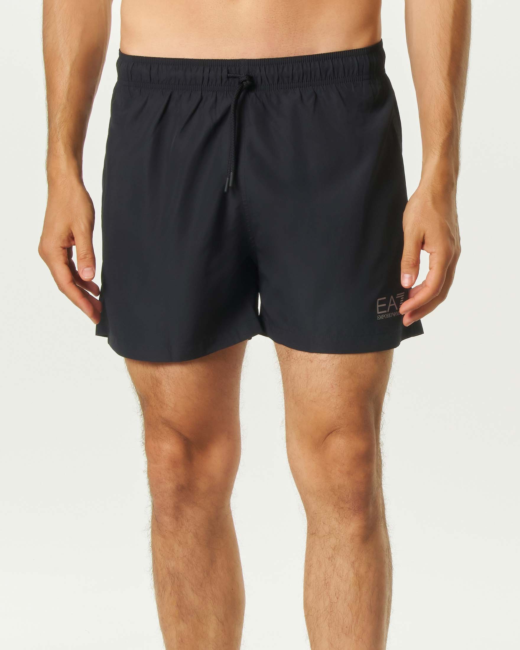 Boxer mare EA7 nero con stampa logo piccolo a contrasto