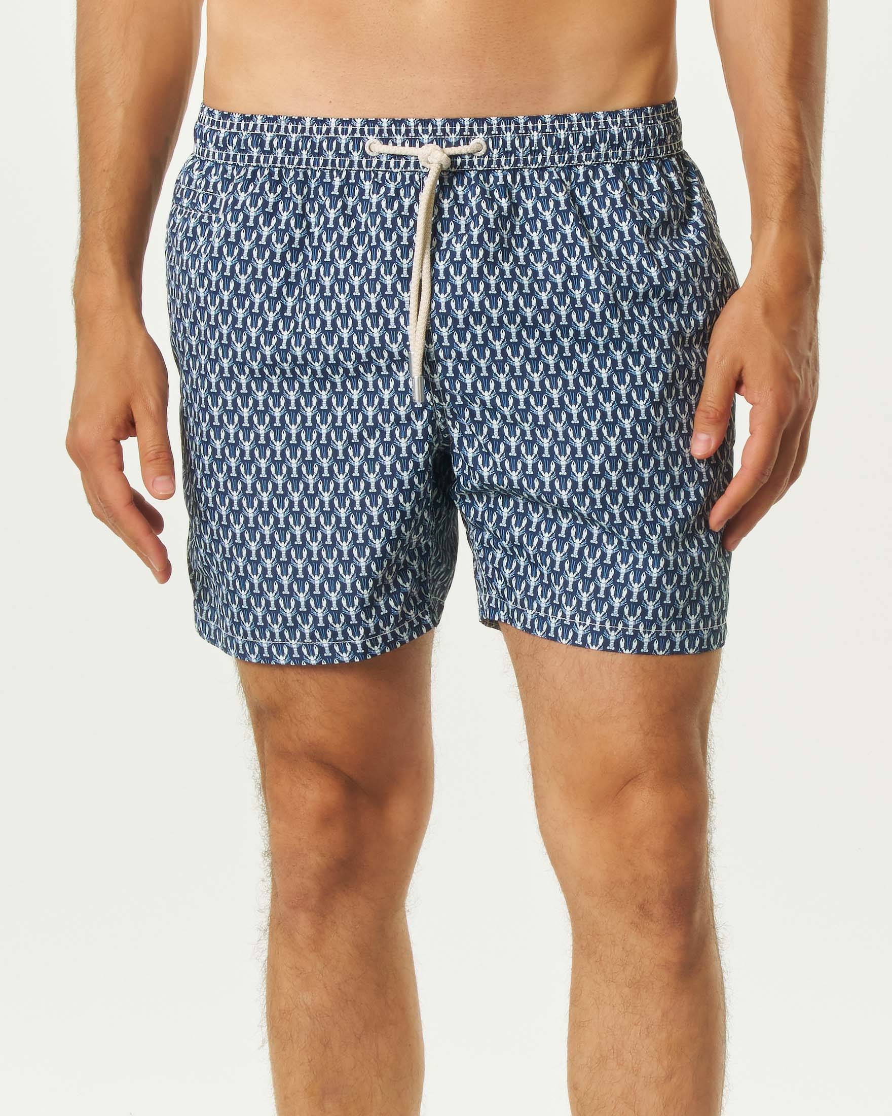 Boxer mare blu MC2 Saint Barth con stampa aragoste
