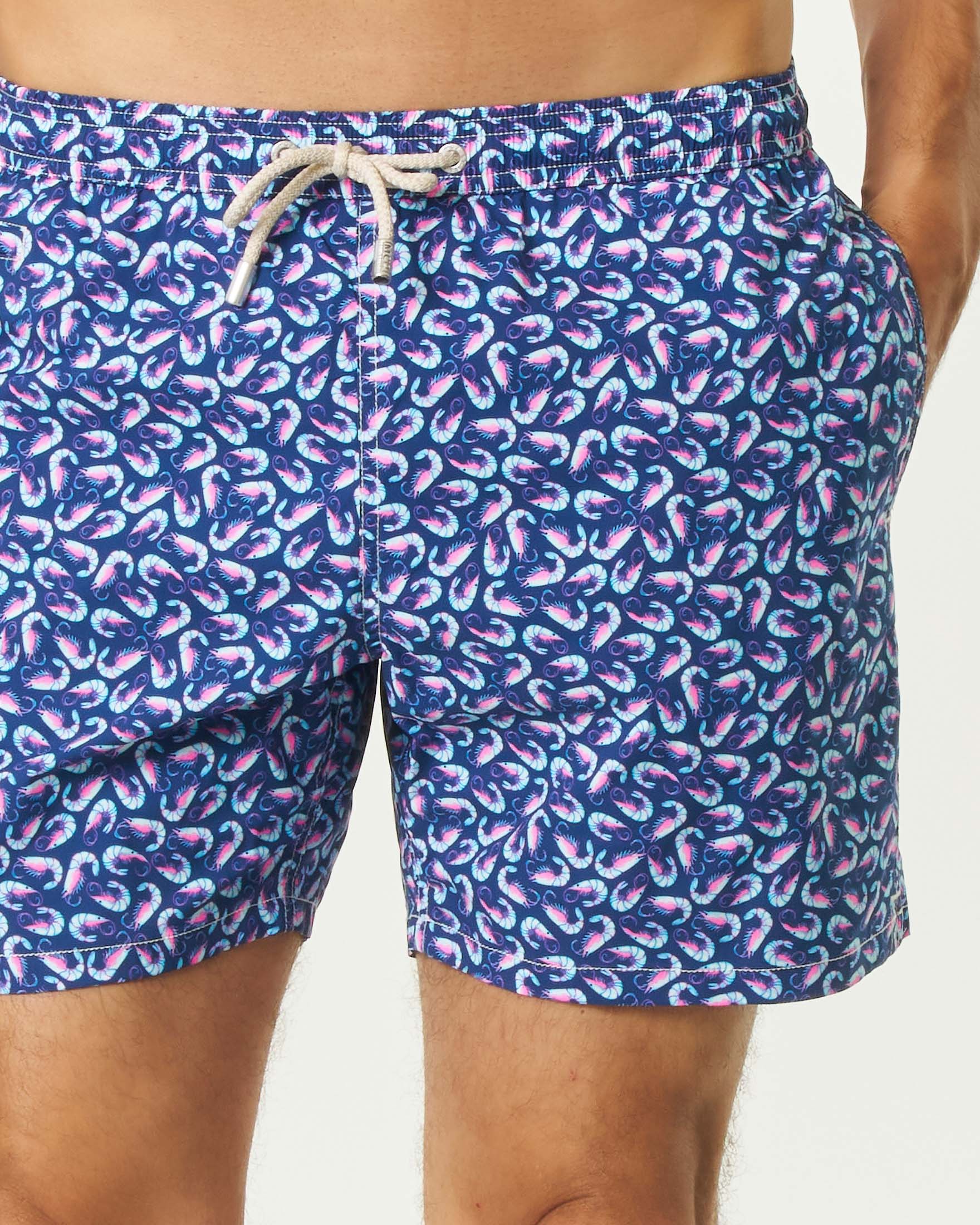 Boxer mare blu MC2 Saint Barth con stampa gamberi image