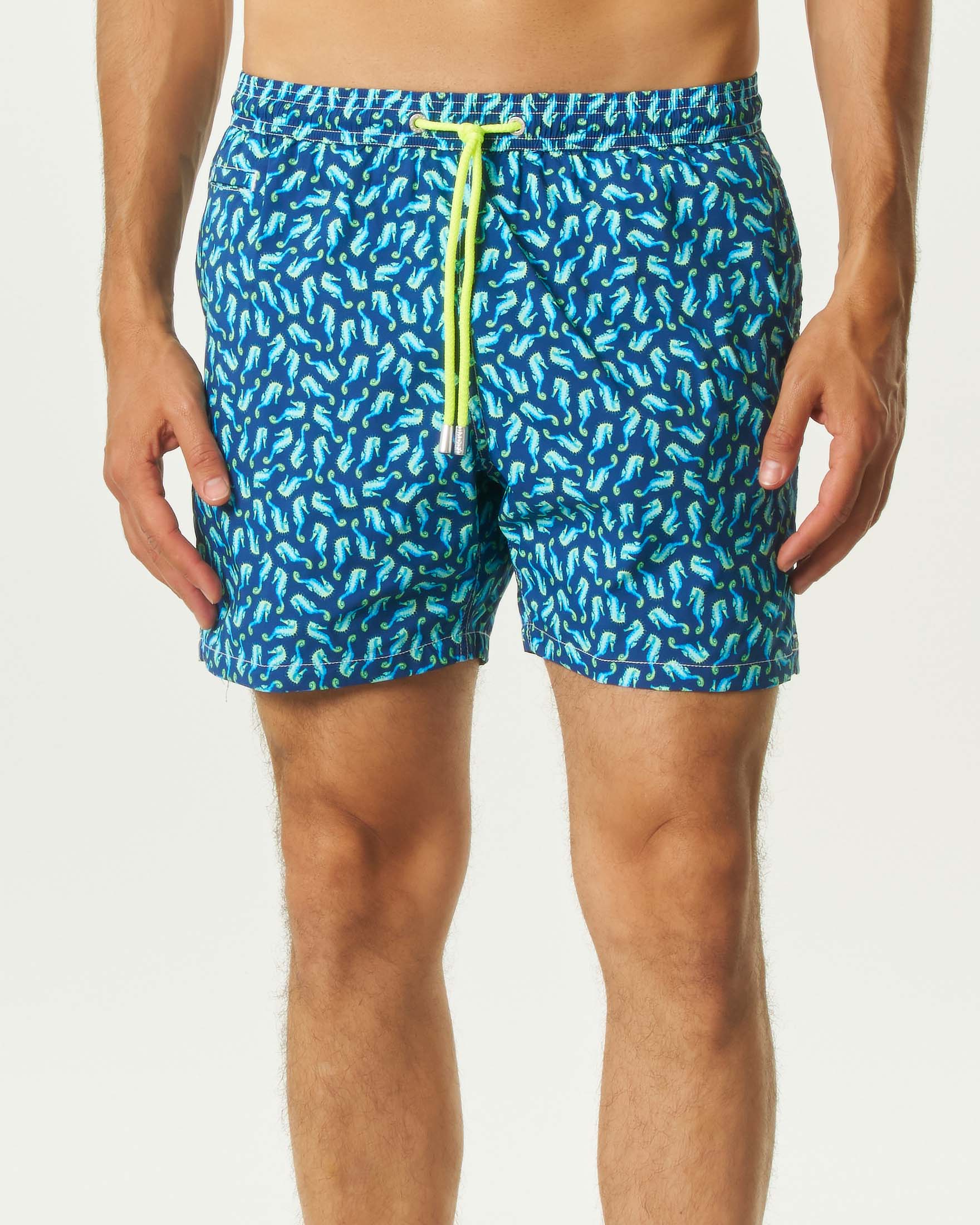 Boxer mare blu MC2 Saint Barth con stampa cavallucci marini
