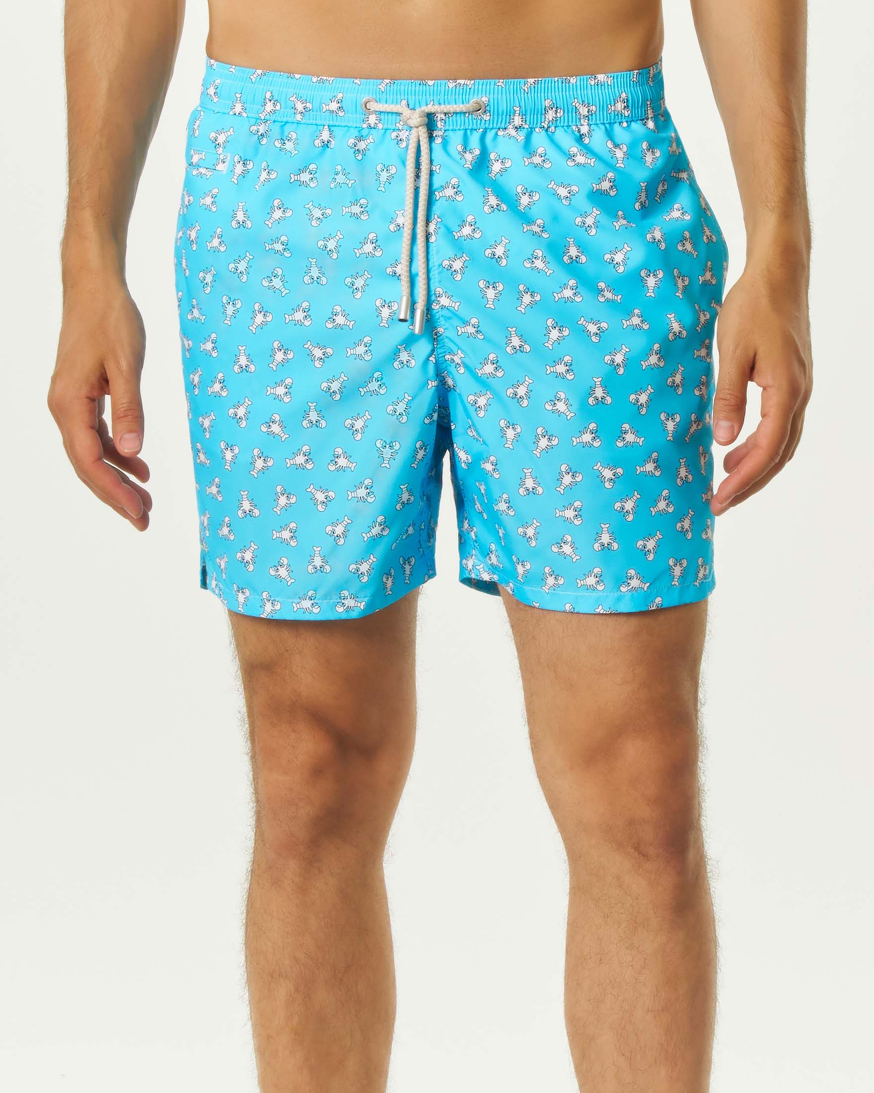 Boxer mare celeste MC2 Saint Barth con stampa aragoste bianche