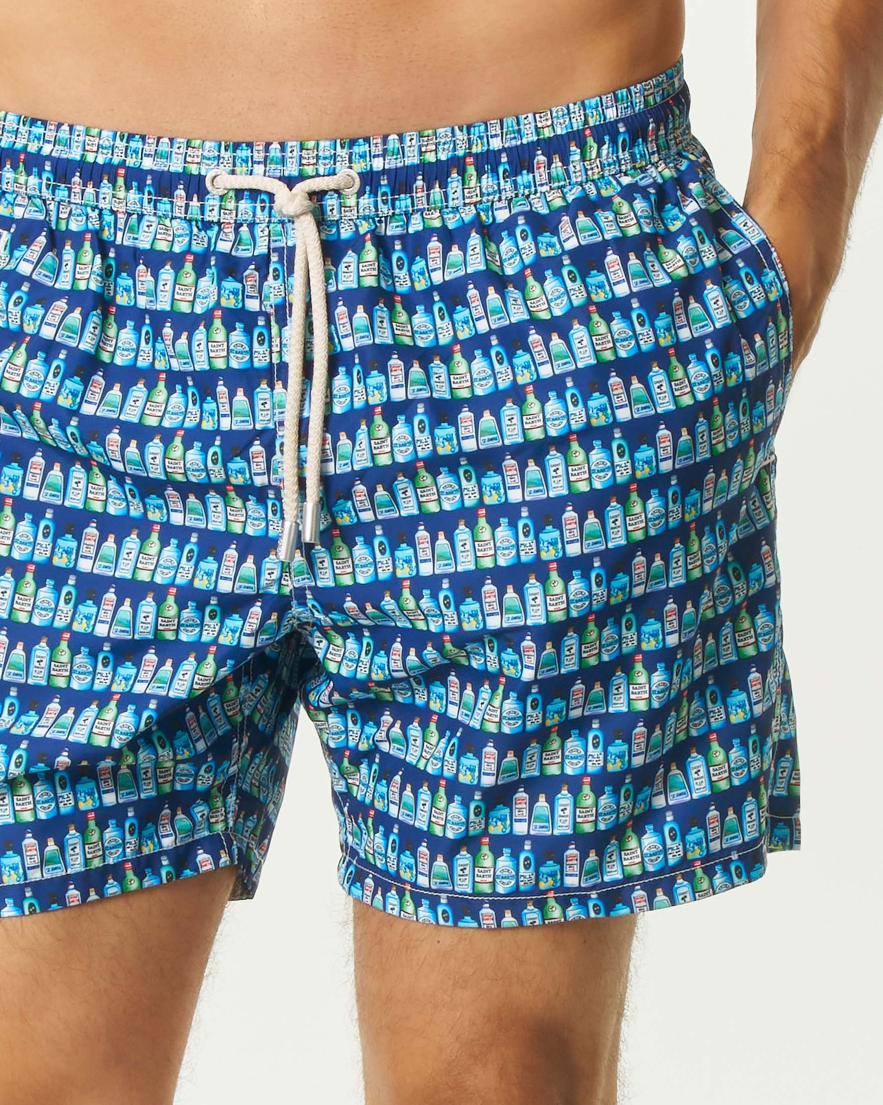 Boxer mare blu MC2 Saint Barth con stampa bottiglie image