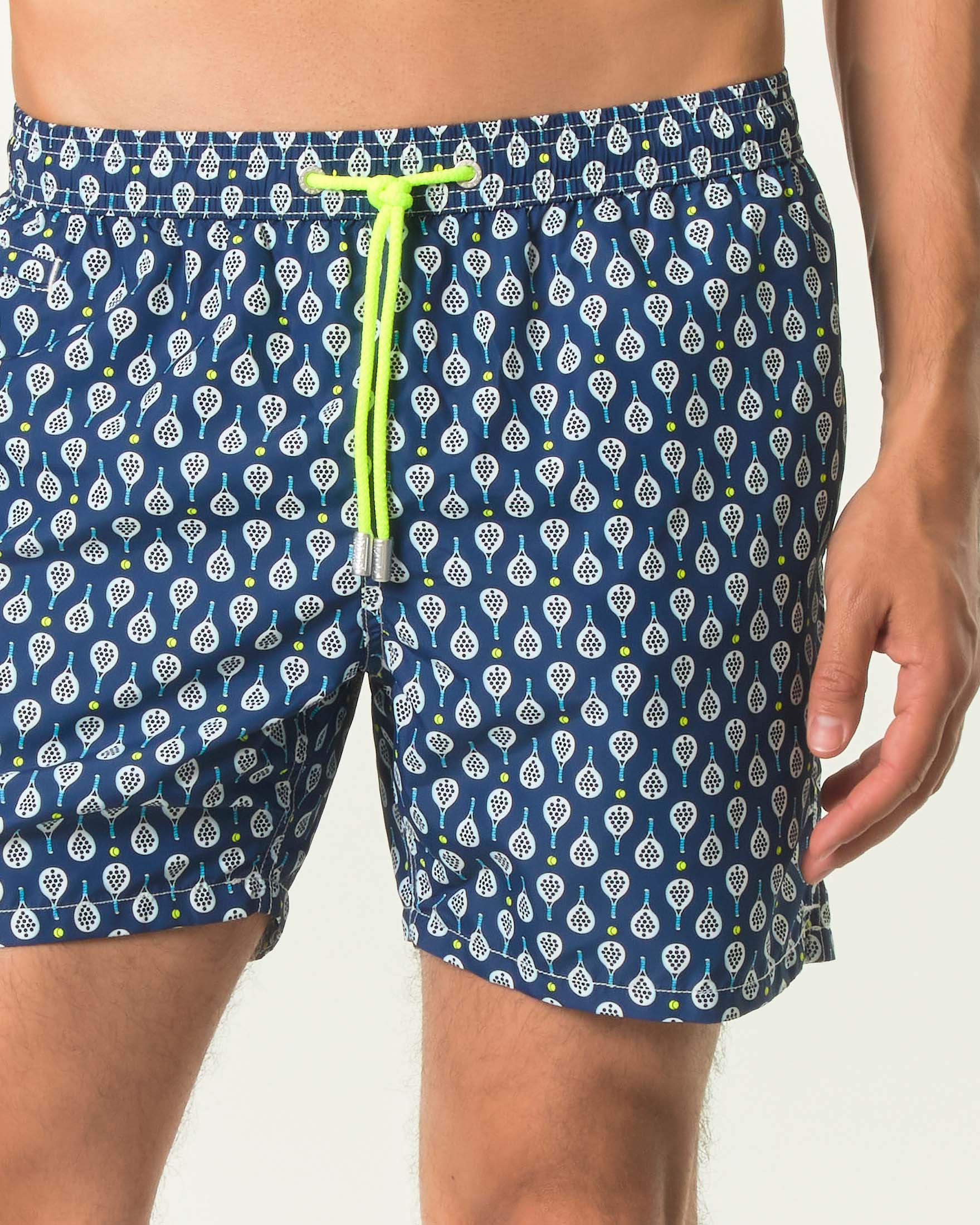 Boxer mare blu MC2 Saint Barth con stampa racchetta da padel image