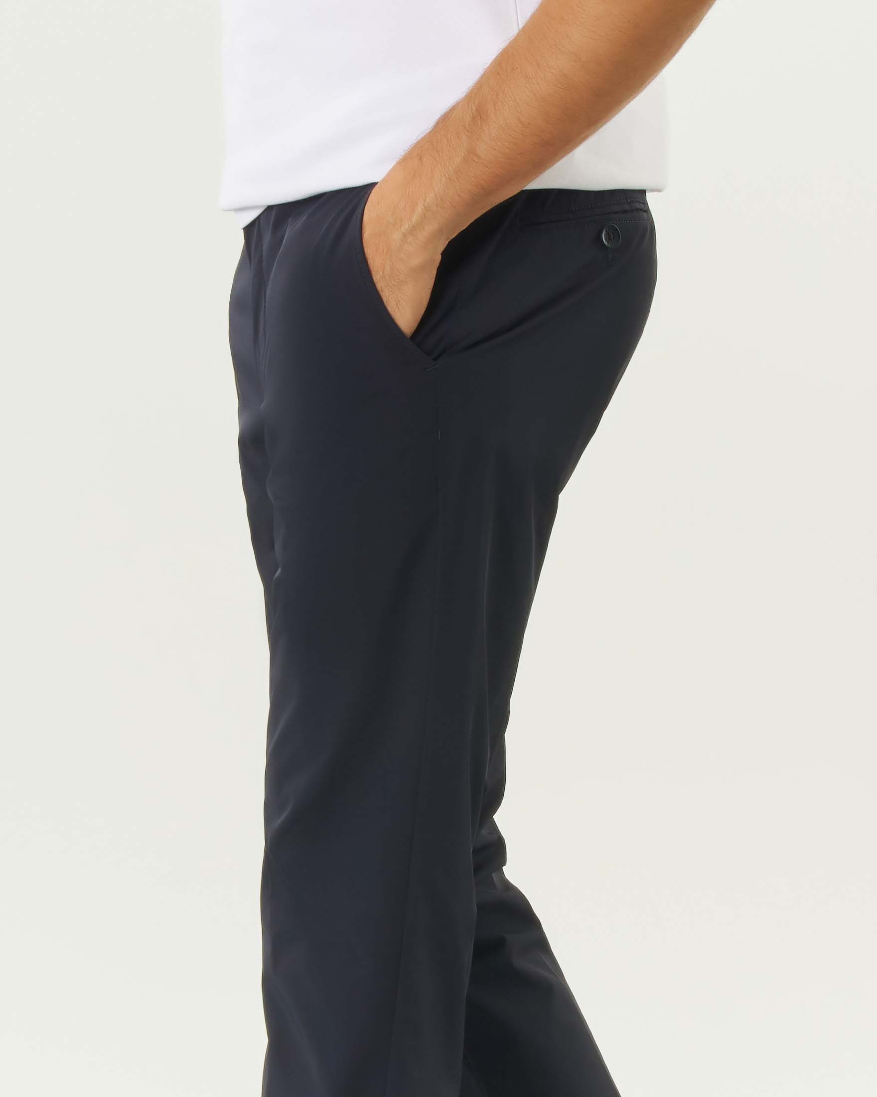 Pantalone Bonn blu in tessuto tecnico stretch a gamba dritta drop 4 image