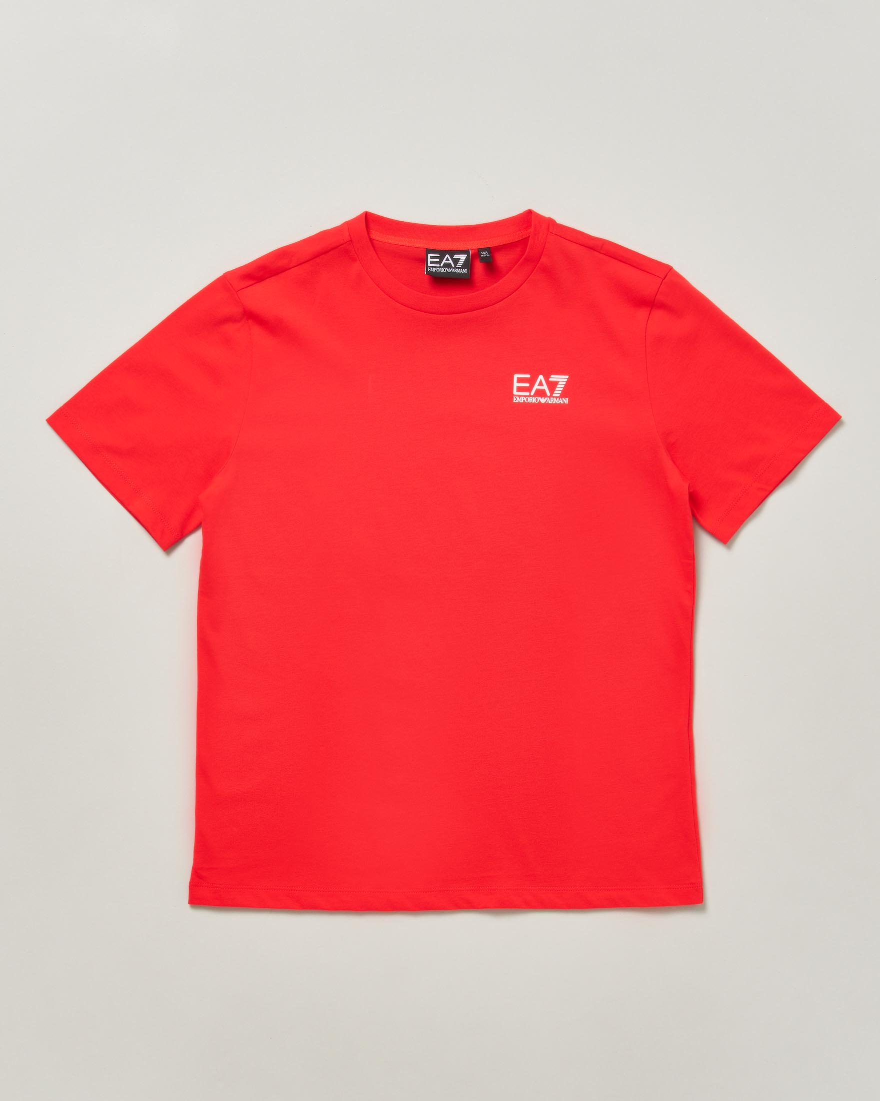 T-shirt rossa mezza manica in puro cotone con logo bianco