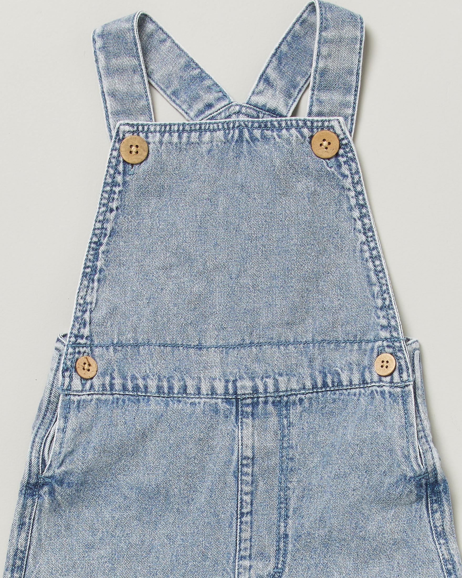 Salopette Lil'Atelier in denim di cotone a lavaggio medio bleach washed image