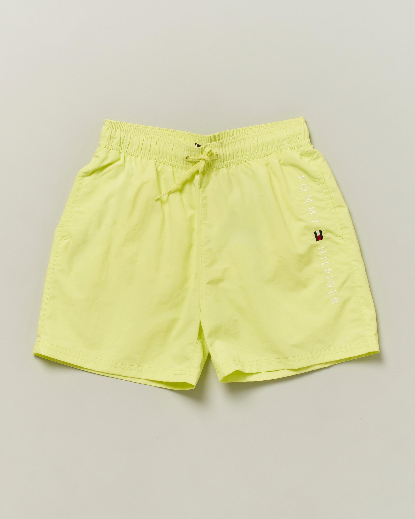 Boxer mare Tommy Hilfiger verde lime con coulisse in vita e logo bianco