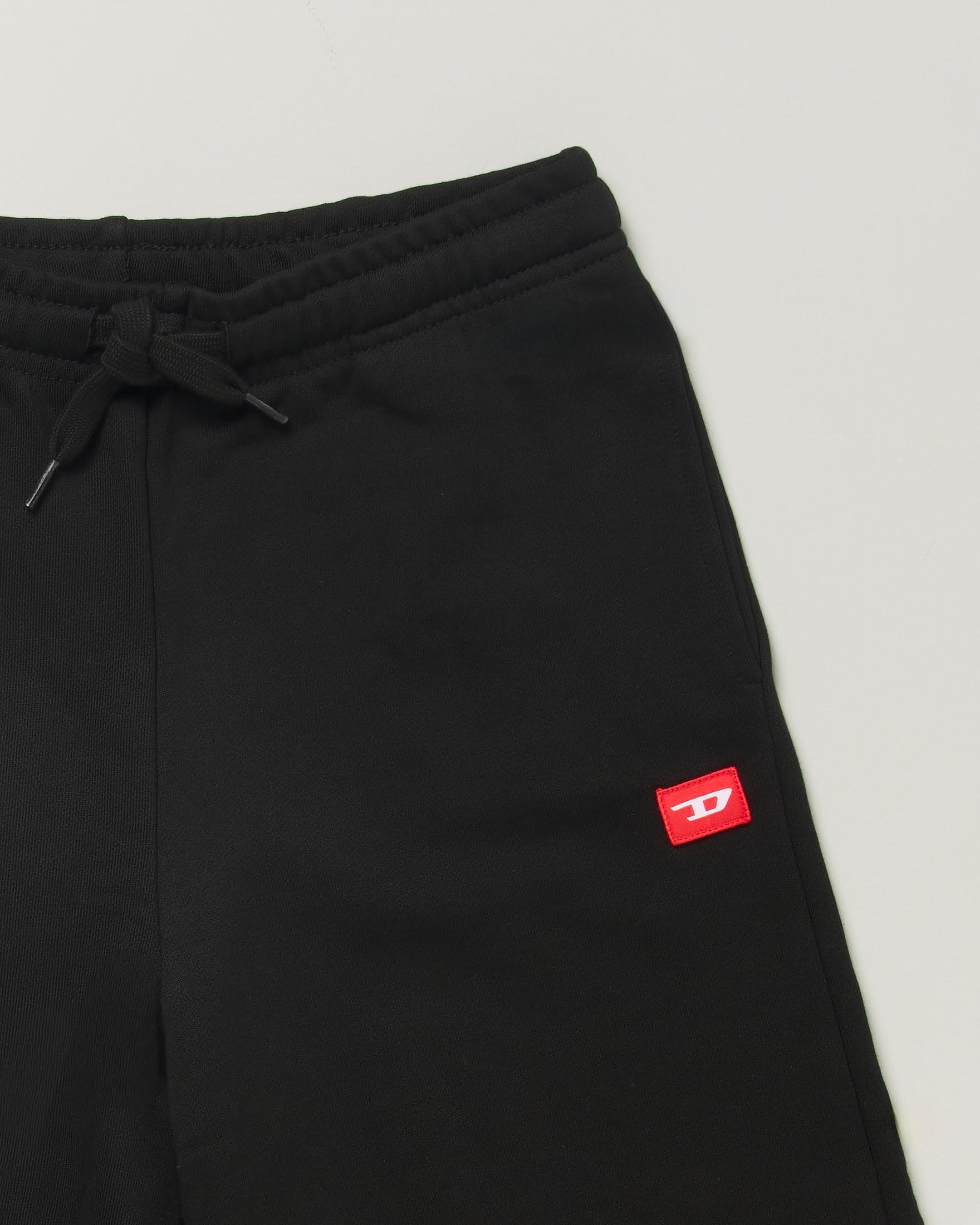 Bermuda Diesel nero in felpa di cotone con mini logo rosso image