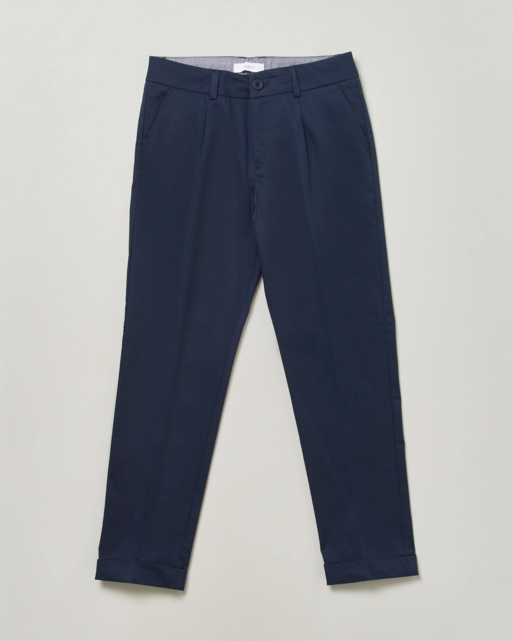 Pantalone chino Jeckerson blu in misto cotone stretch