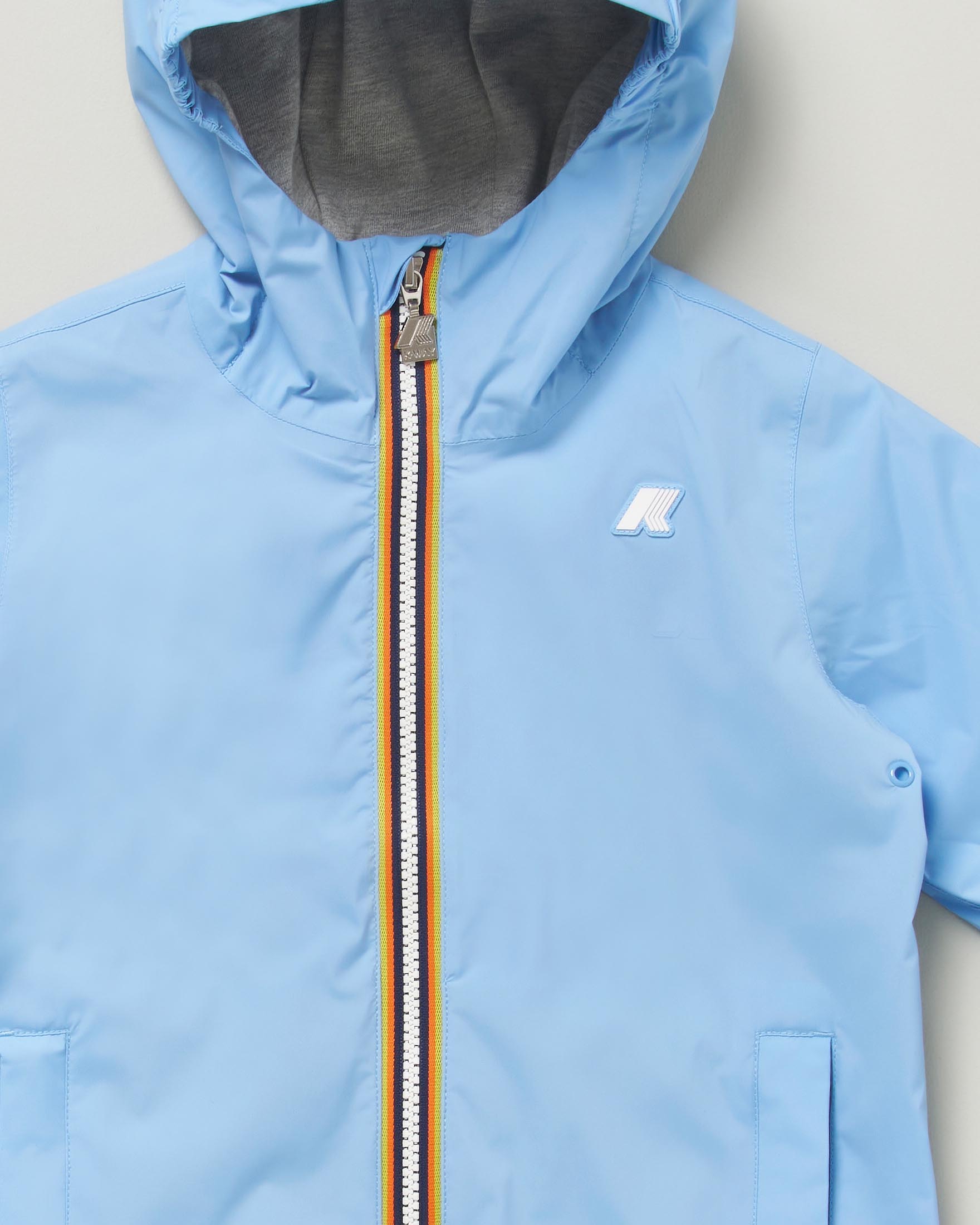 Giubbino K-way in nylon pervinca con cappuccio fisso image