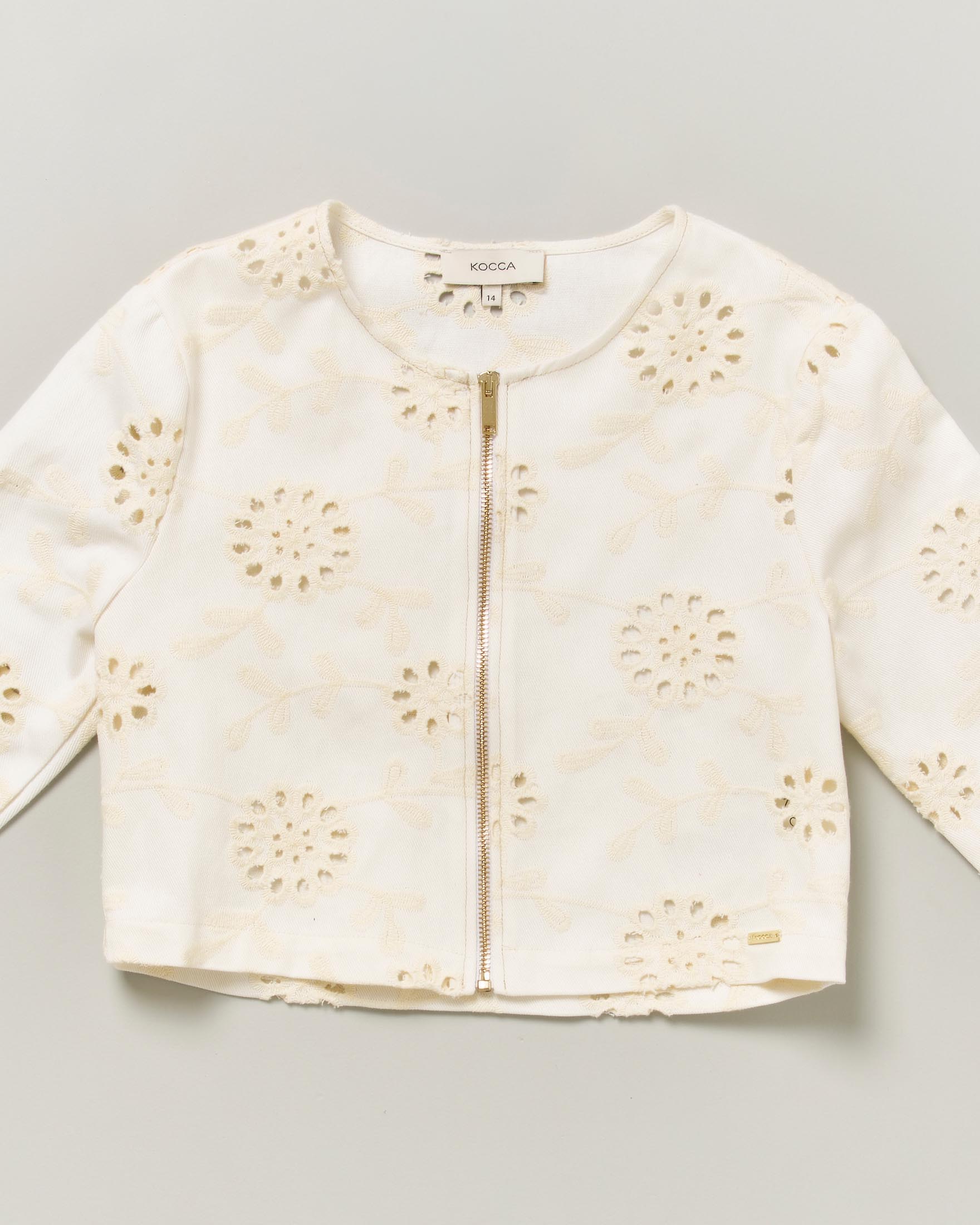 Giacca Kocca avorio e beige con ricami sangallo floreali image