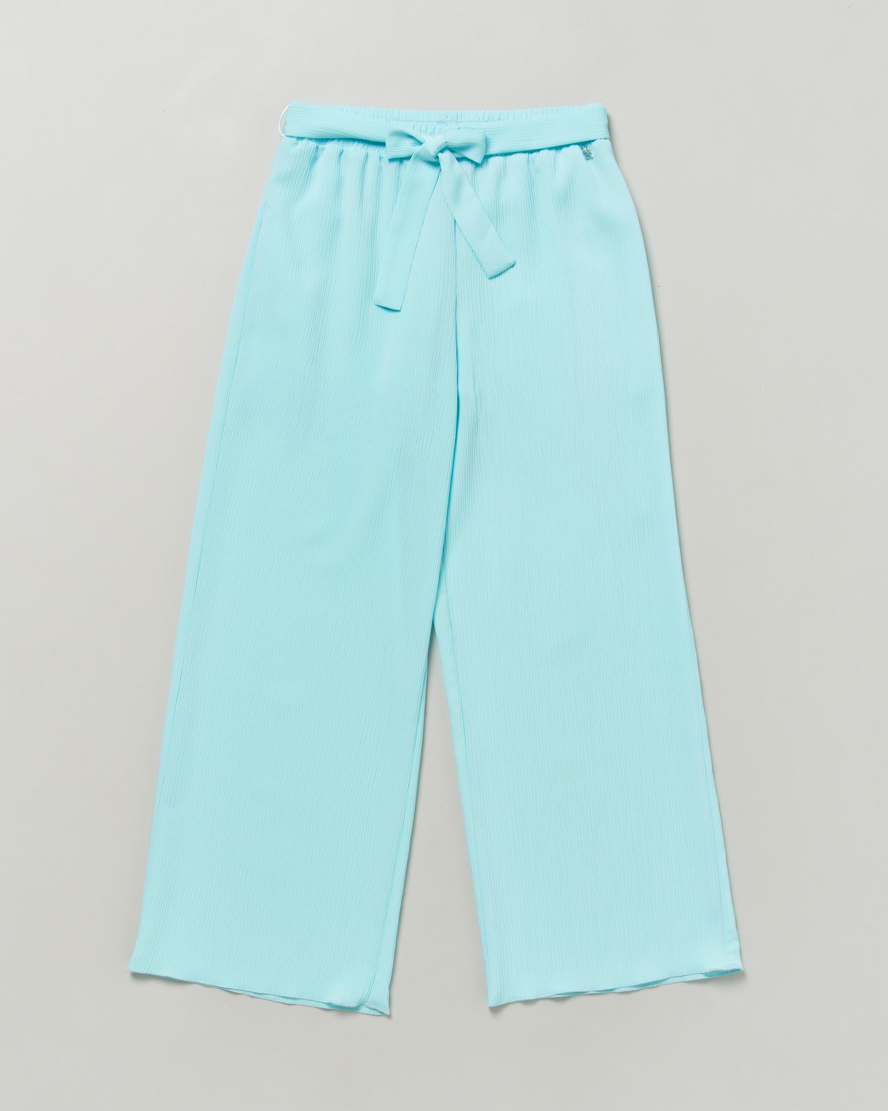 Pantalone turchese Kocca in crepe goffrato modello palazzo