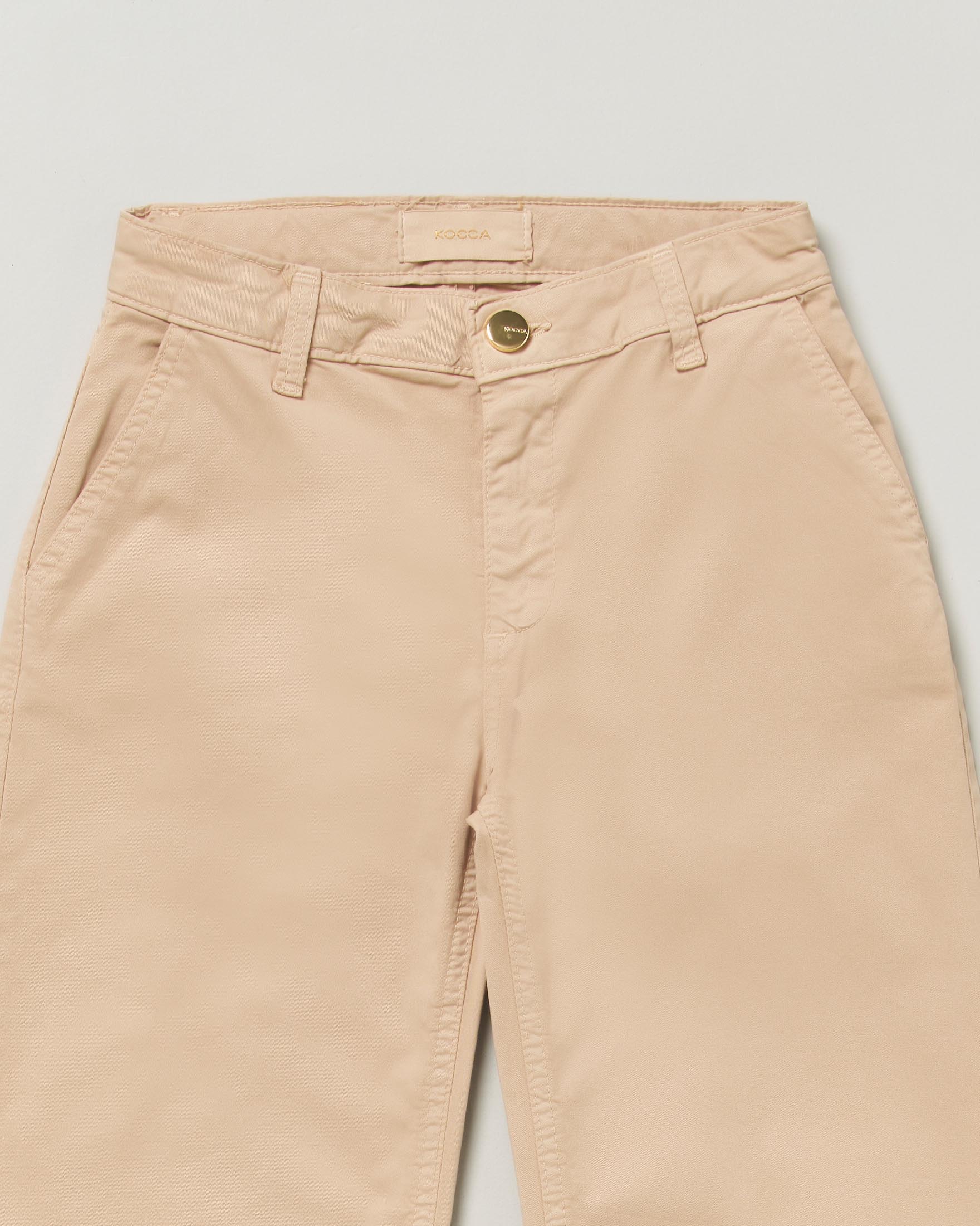 Pantalone wide leg Kocca ecrù in gabardina di misto cotone image