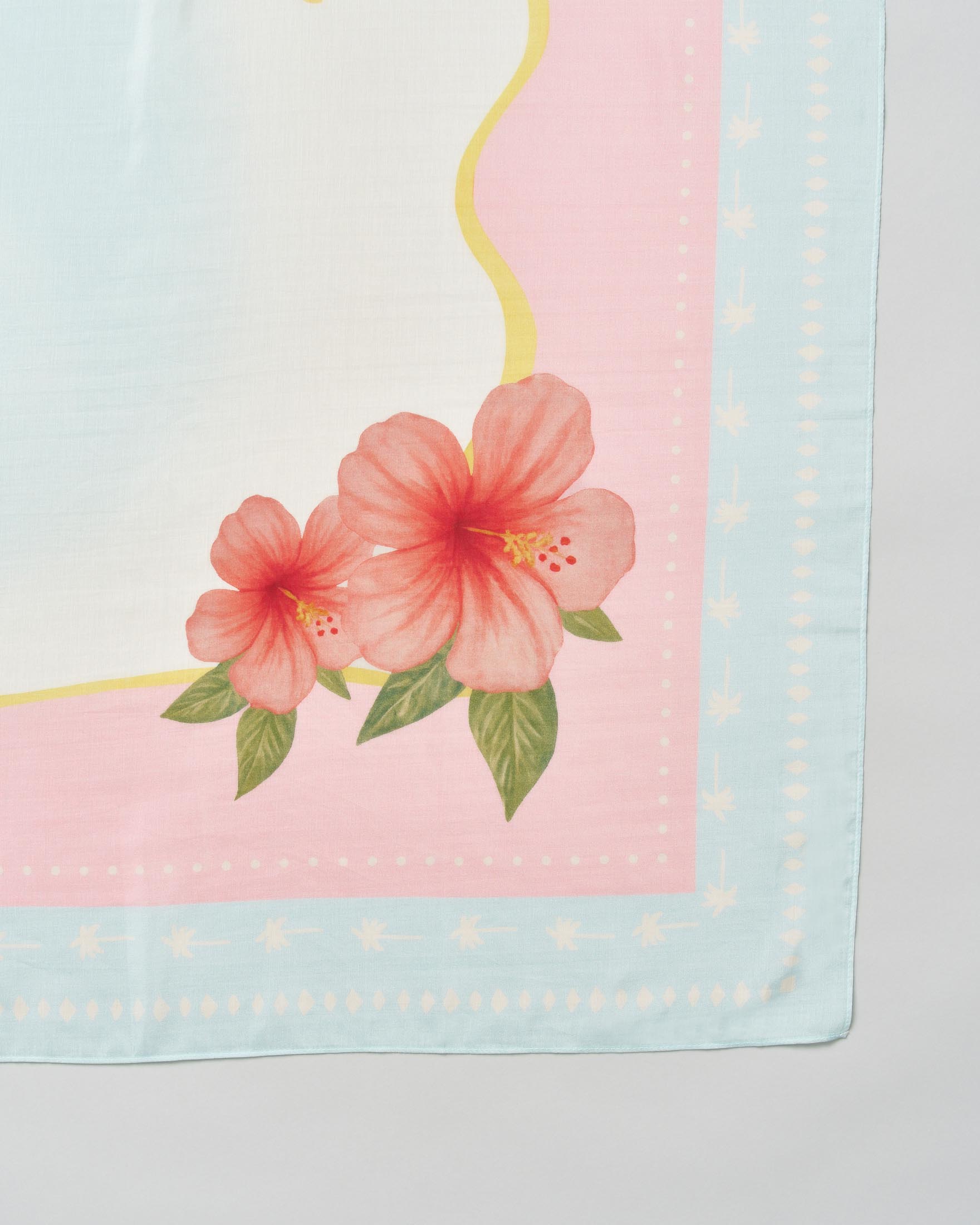 Pareo Thaiti Mc2 Saint Barth celeste e rosa in cotone con stampa mappa isola colorata image