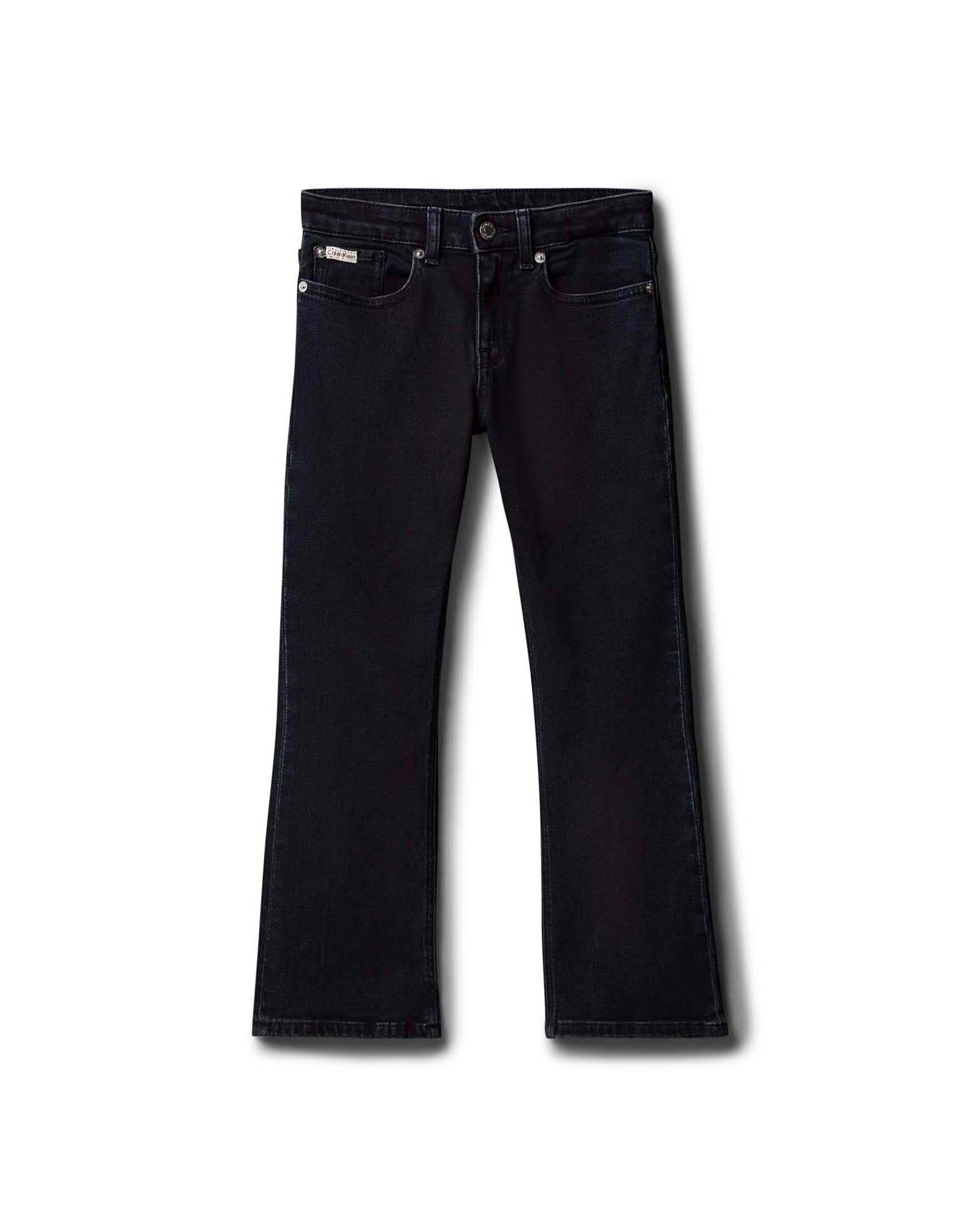 Jeans flare nero in misto cotone stretch