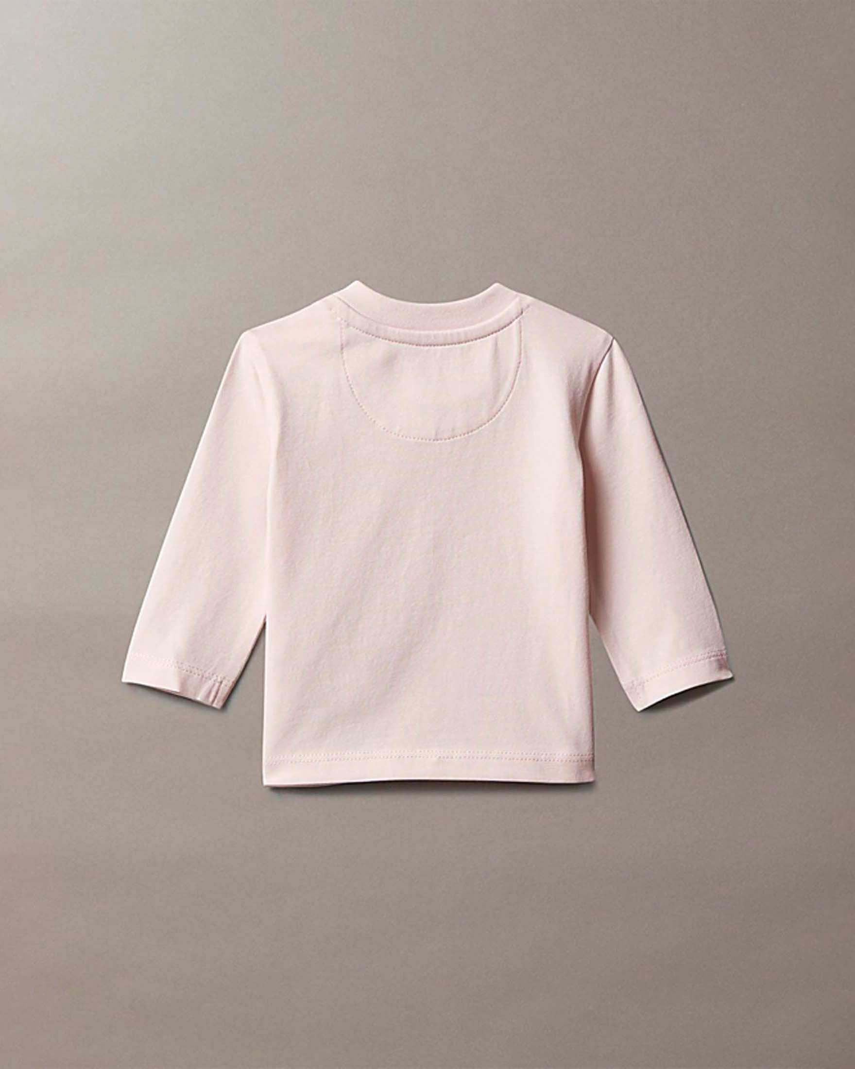 T-shirt Calvin Klein rosa cipria con logo monogram e maniche lunghe image