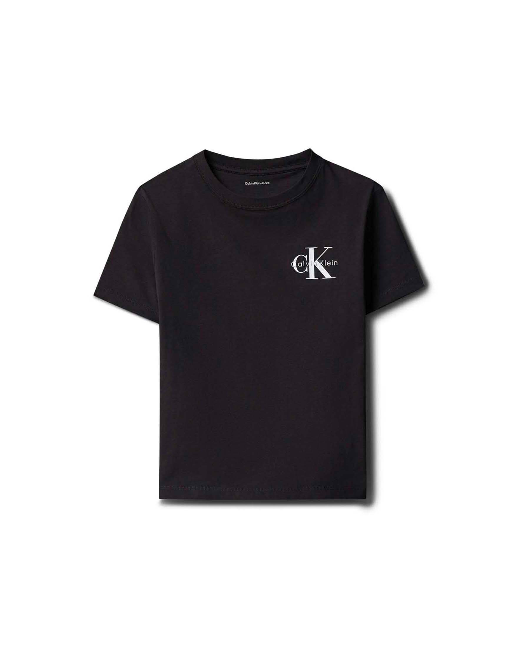 T-shirt nera in puro cotone con logo bianco