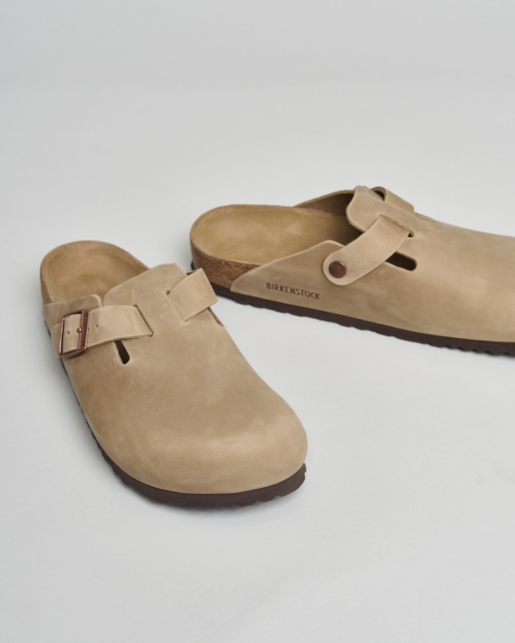 Sandalo Birkenstock Boston beige in pelle oliata image