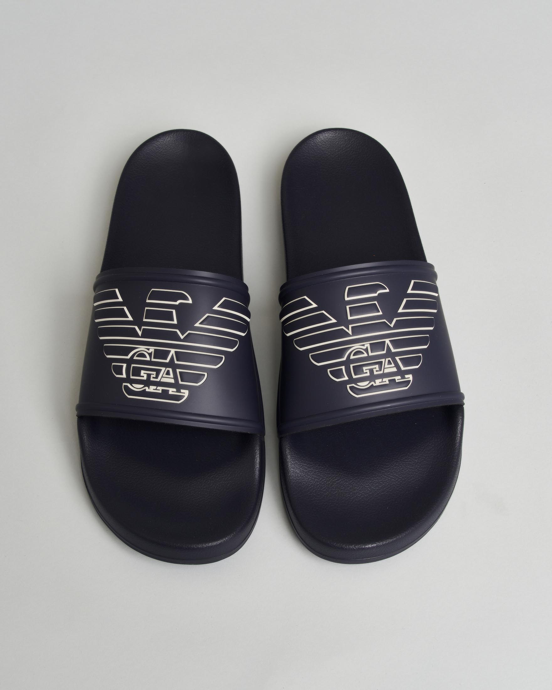 Ciabatte Emporio Armani blu con maxi logo aquila stampato image
