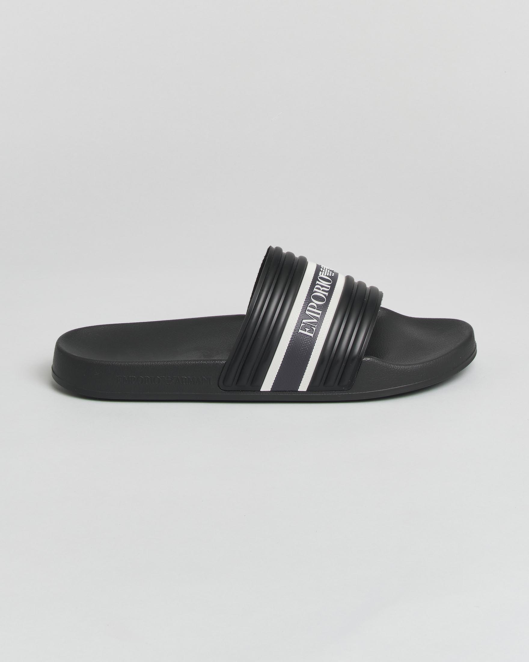 Ciabatte Emporio Armani nere con fascia porta logo