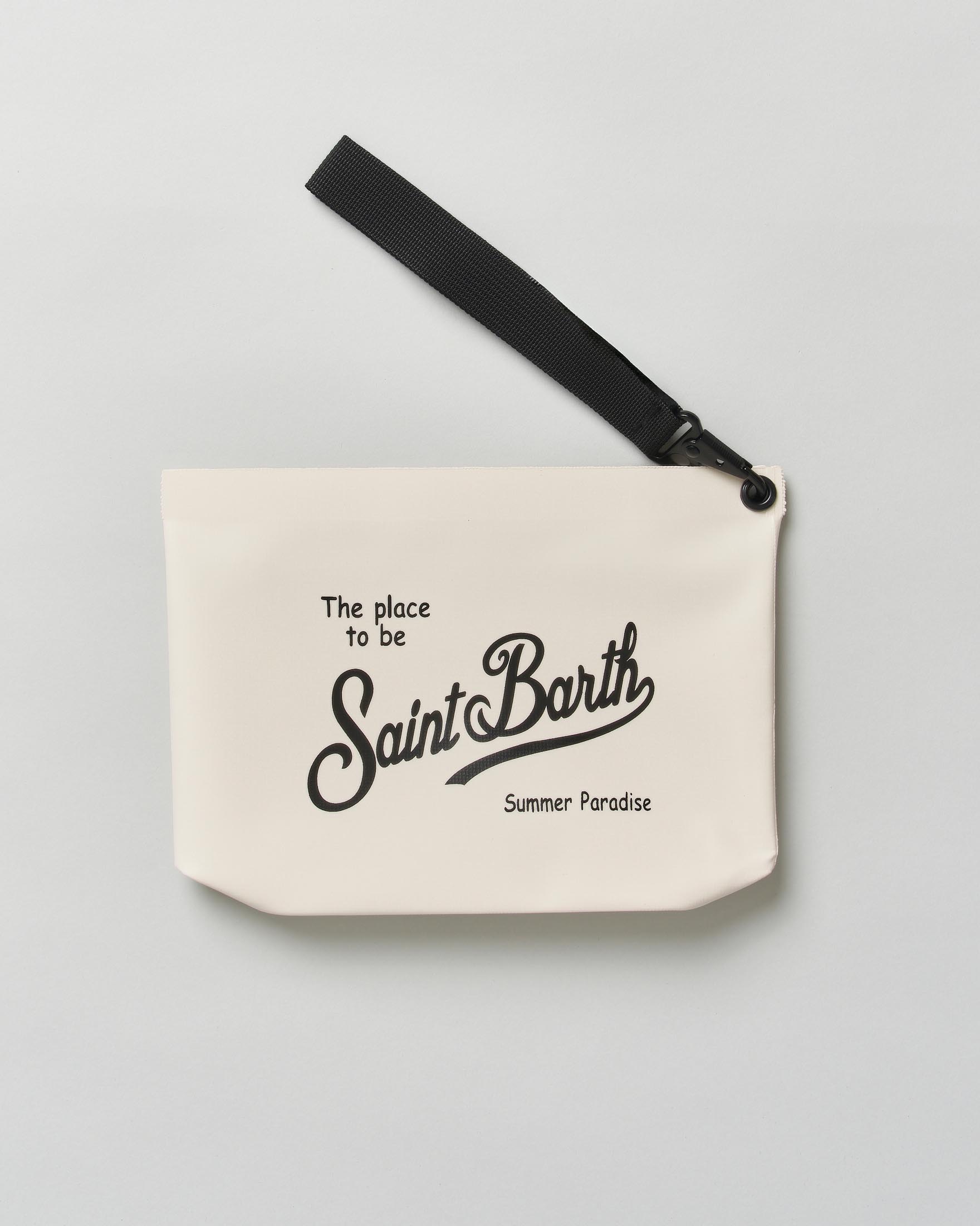 Pochette MC2 Saint Barth Aline panna in tessuto impermeabile effetto gommato image
