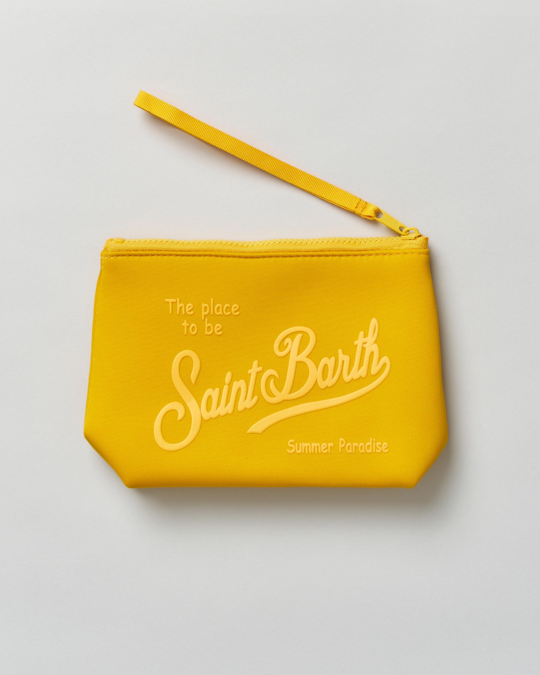 Pochette MC2 Saint Barth Aline gialla in neoprene con logo in tono image