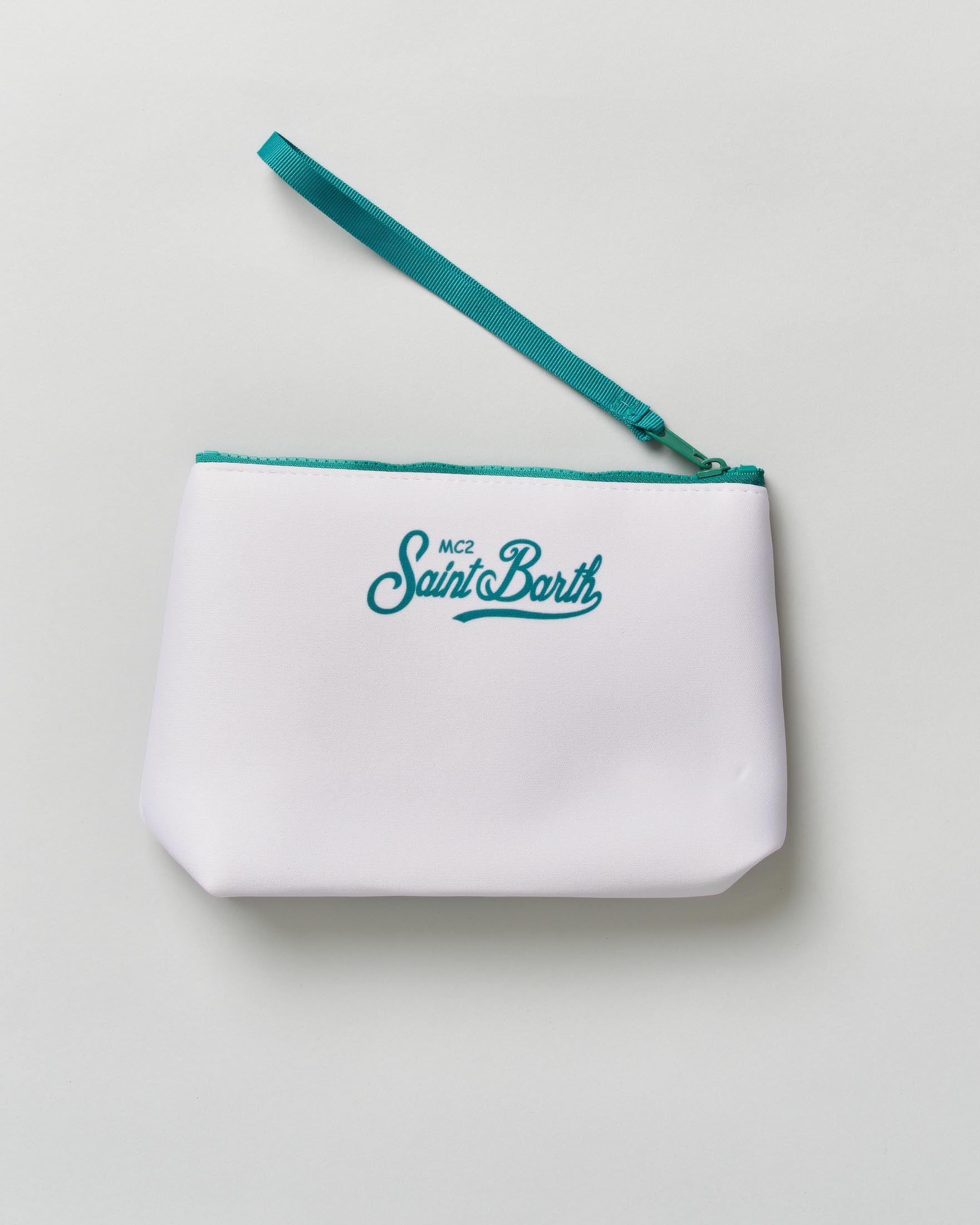Pochette MC2 Saint Barth Aline bianca in neoprene con stampa Los Angeles hotel image