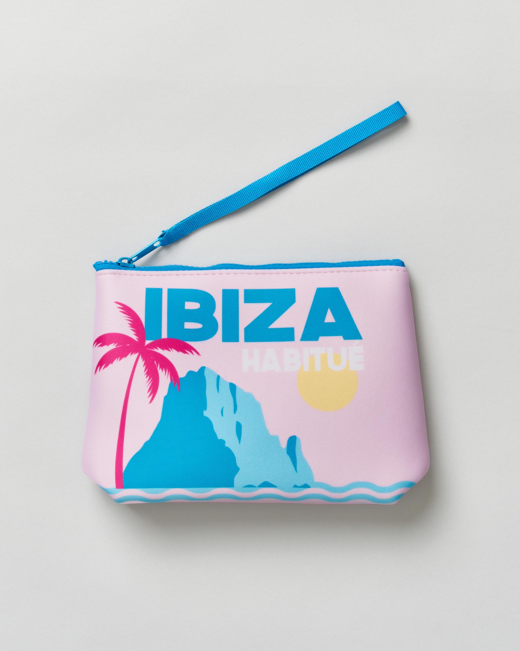 Pochette Aline rosa in neoprene con stampa fotografica Ibiza Habituè