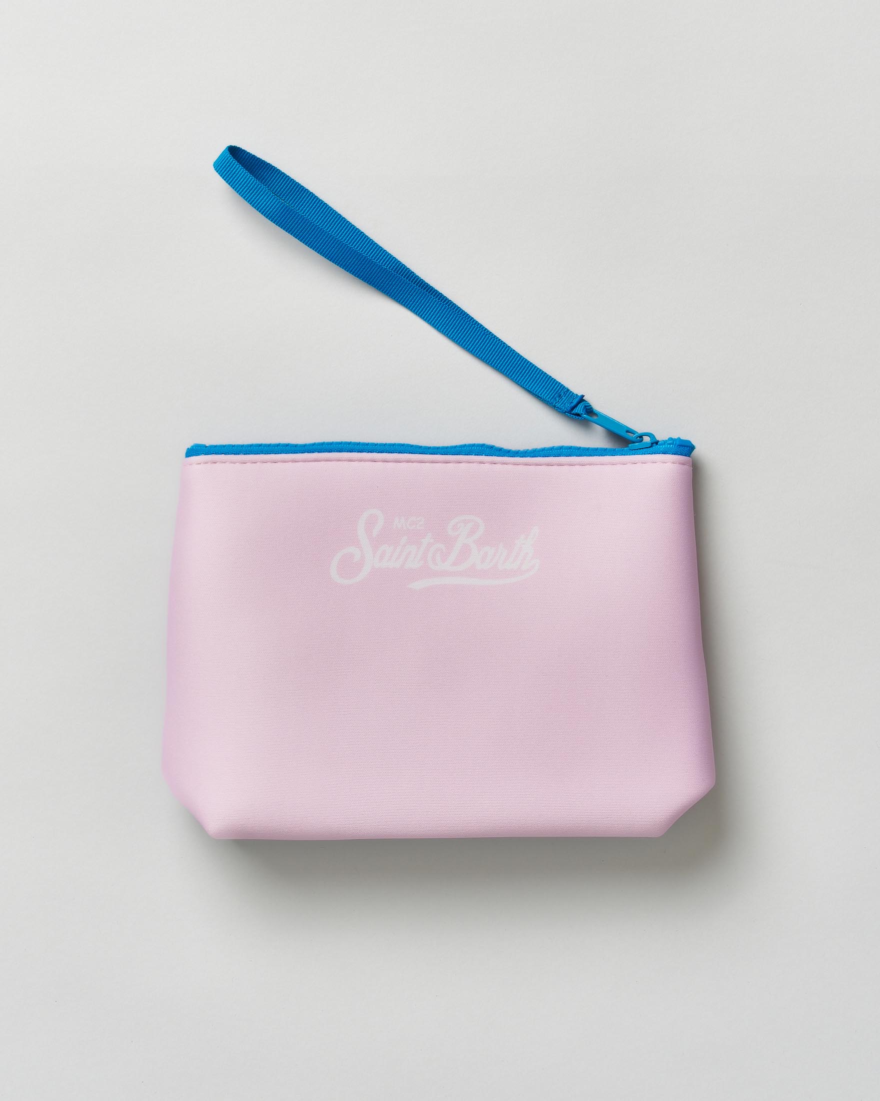 Pochette MC2 Saint Barth Aline rosa in neoprene con stampa fotografica Ibiza Habituè image