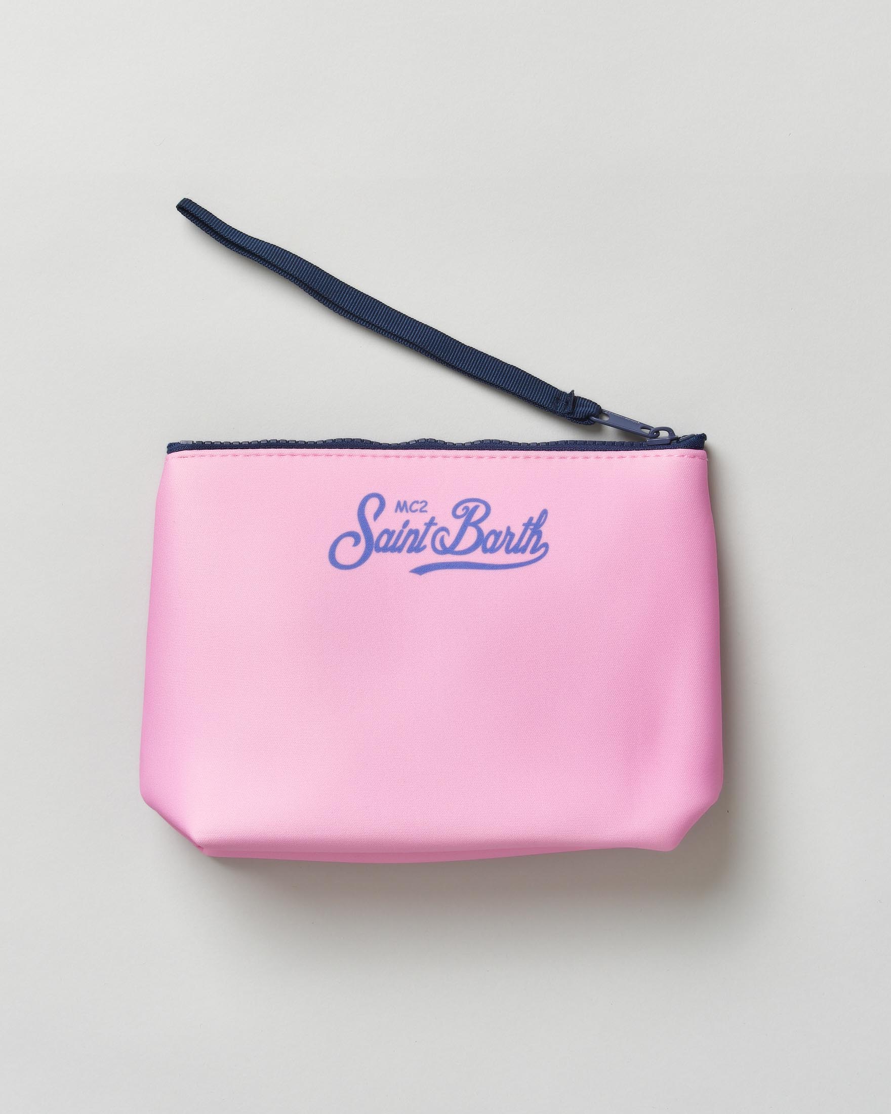 Pochette MC2 Saint Barth Aline rosa in neoprene con grafica Miami Nice image