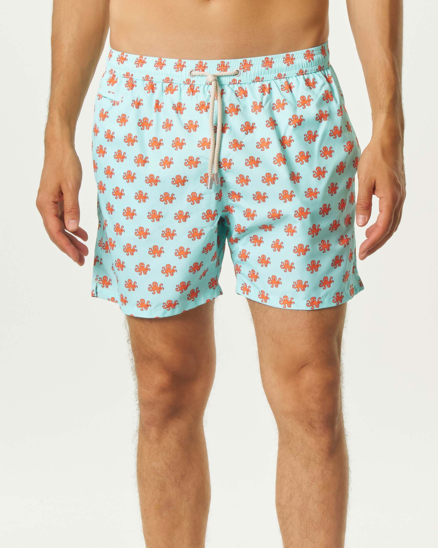 Boxer mare color acqua MC2 Saint Barth con stampa octopus
